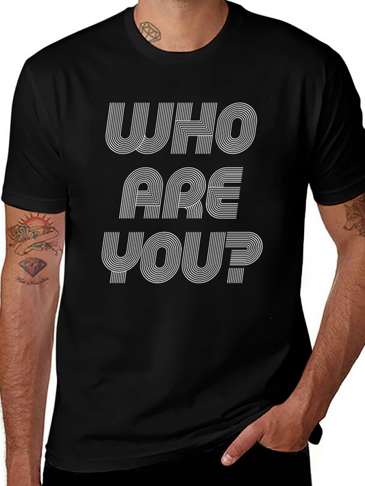 Retro Who Are You? Graphic Tee - Black