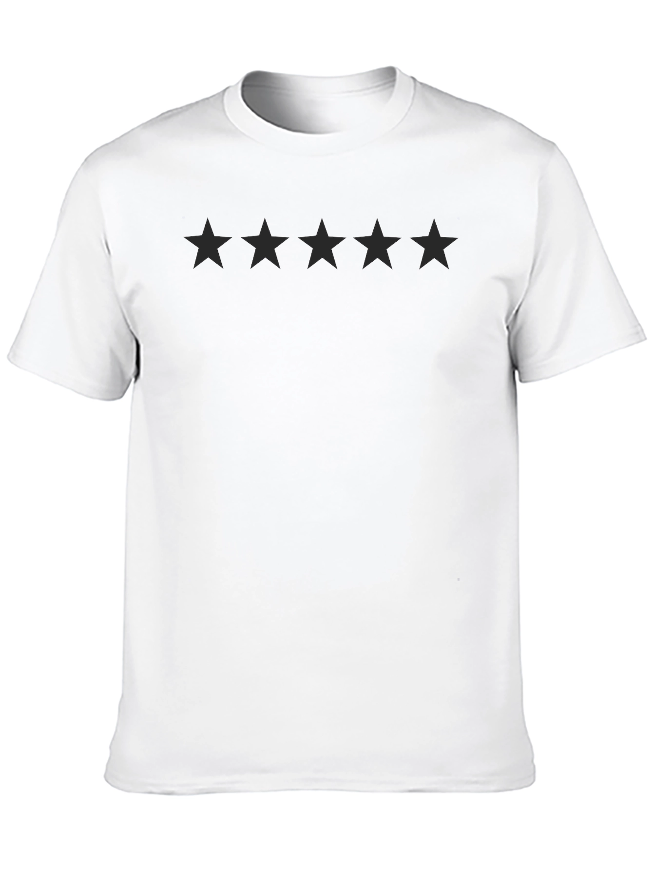 Mens Black Five-Star Graphic T-Shirt