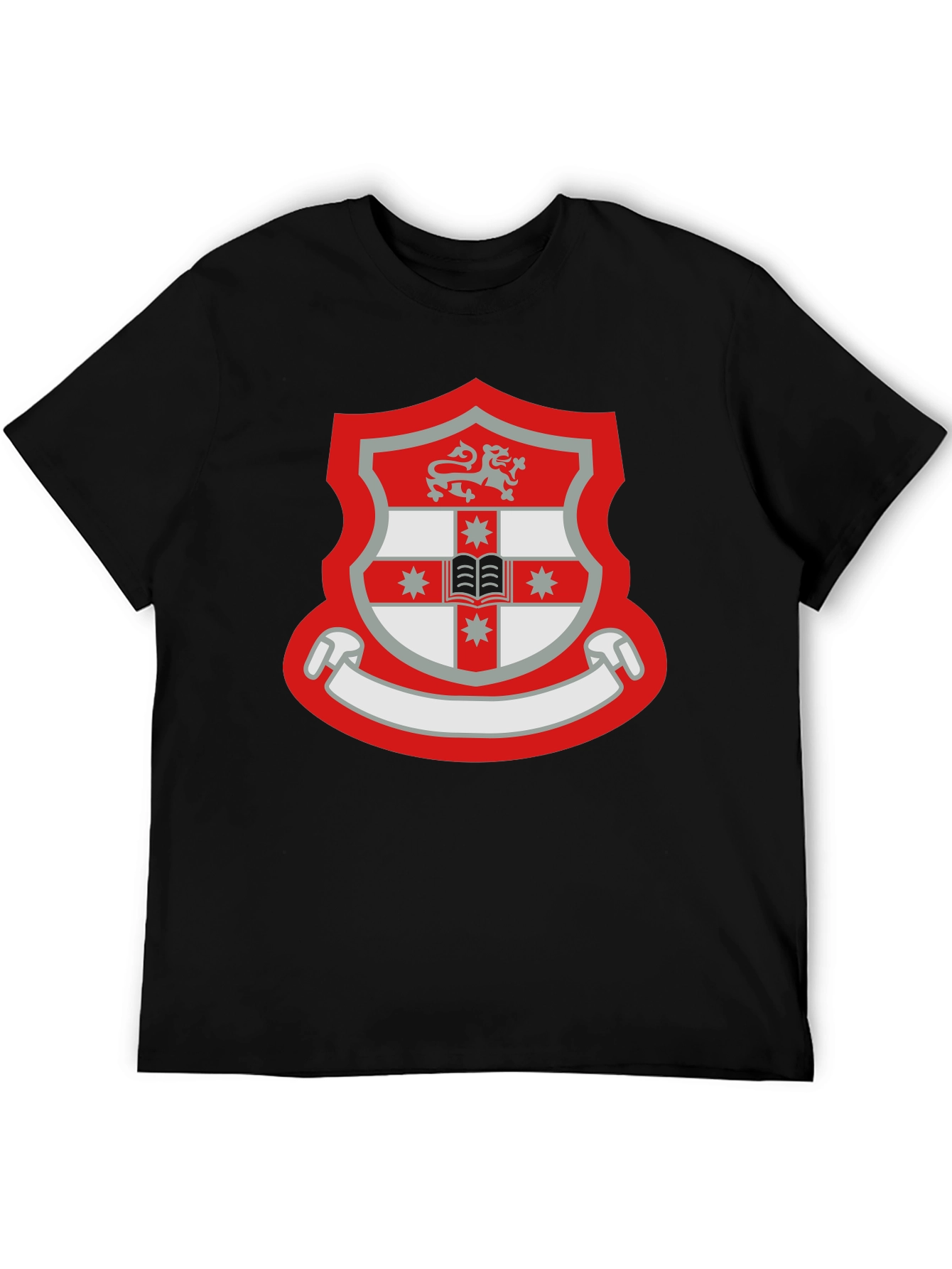 Emblem Shield Graphic Tee - Black Cotton T-Shirt