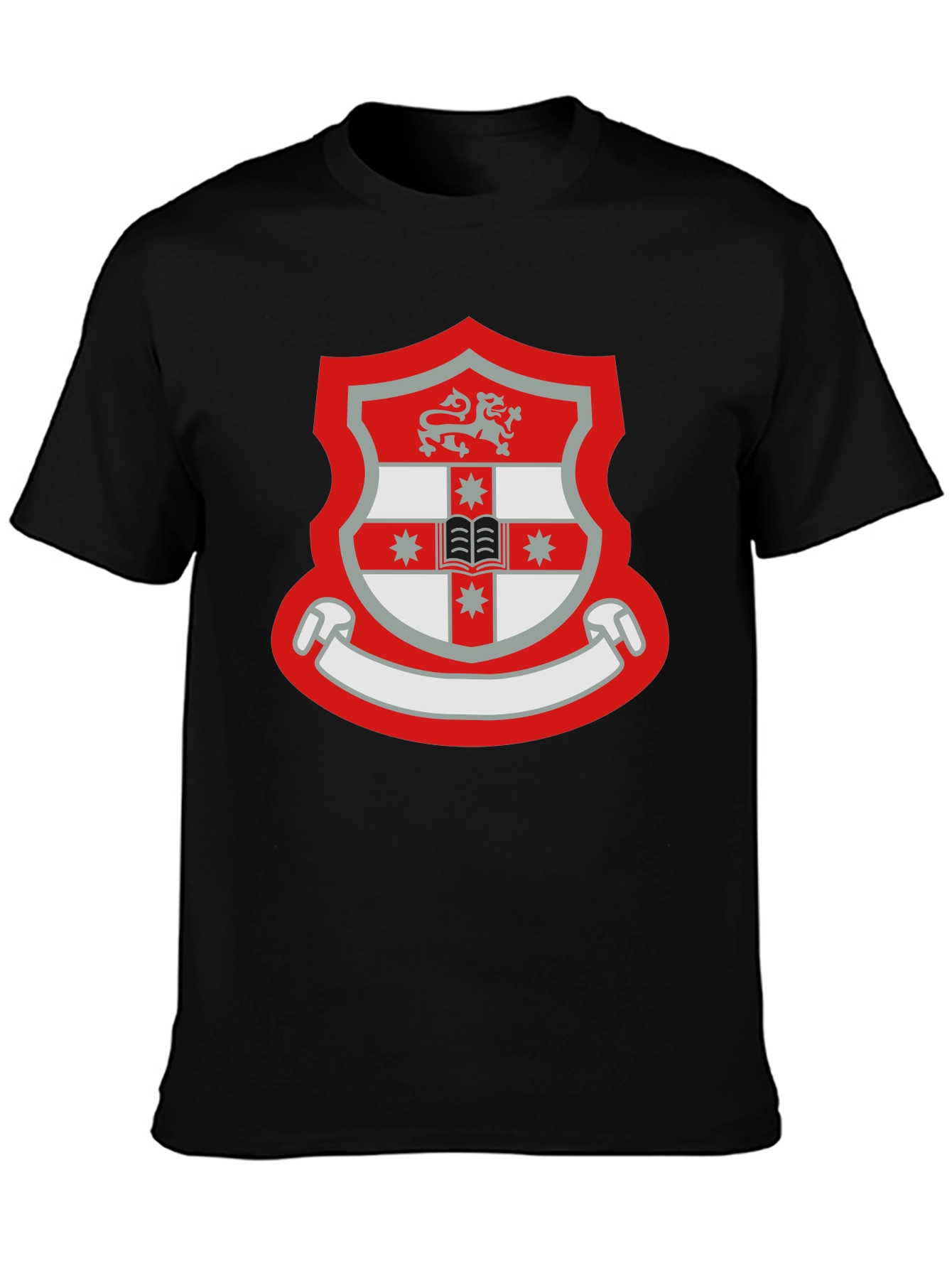 Emblem Shield Graphic Tee - Black Cotton T-Shirt