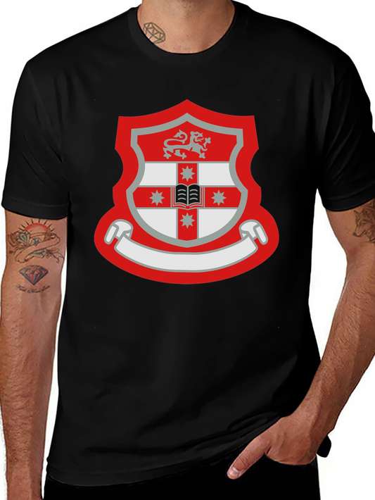 Emblem Shield Graphic Tee - Black Cotton T-Shirt