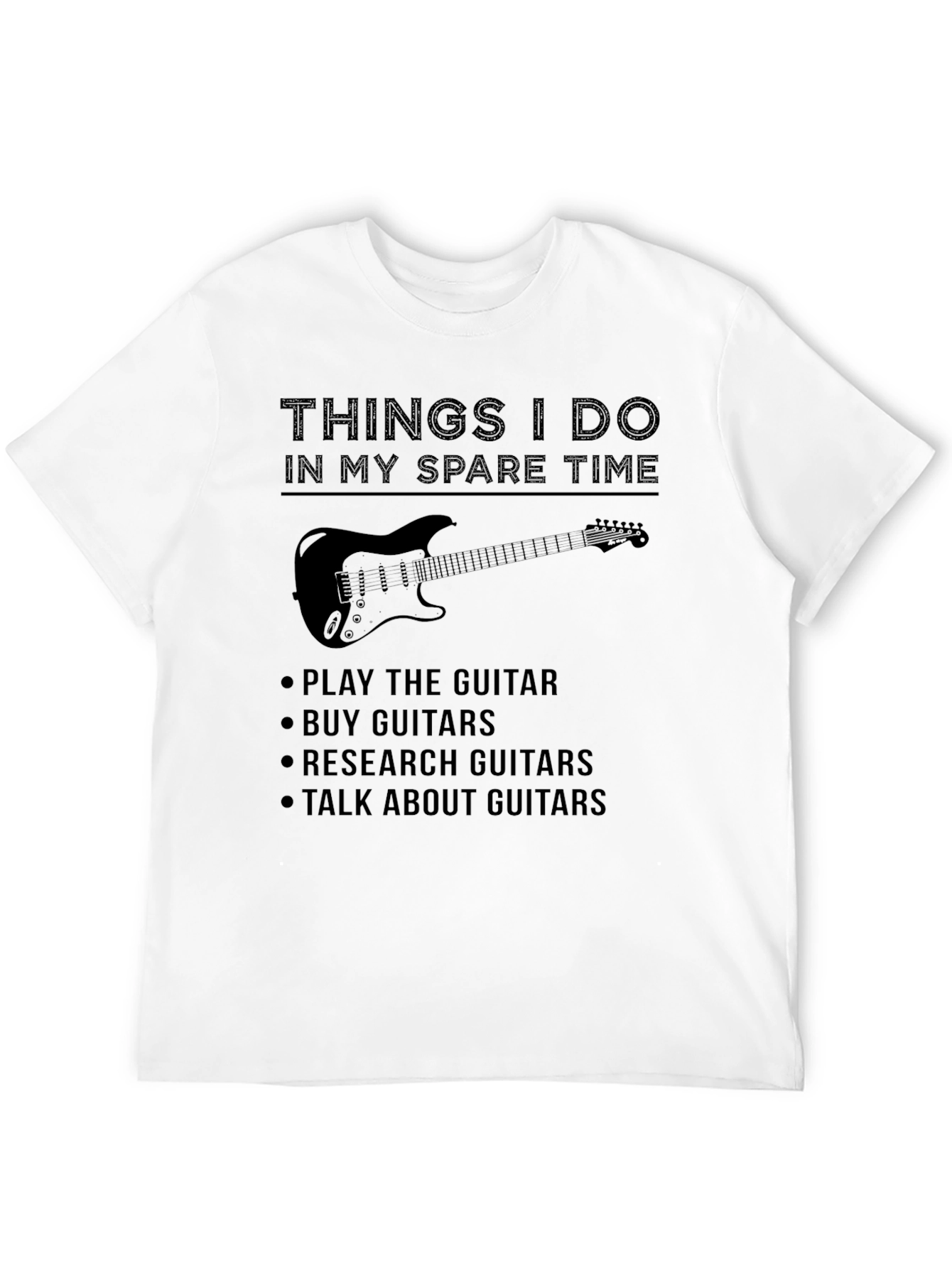 Guitarist Spare Time T-Shirt - Play Buy Research Guitars