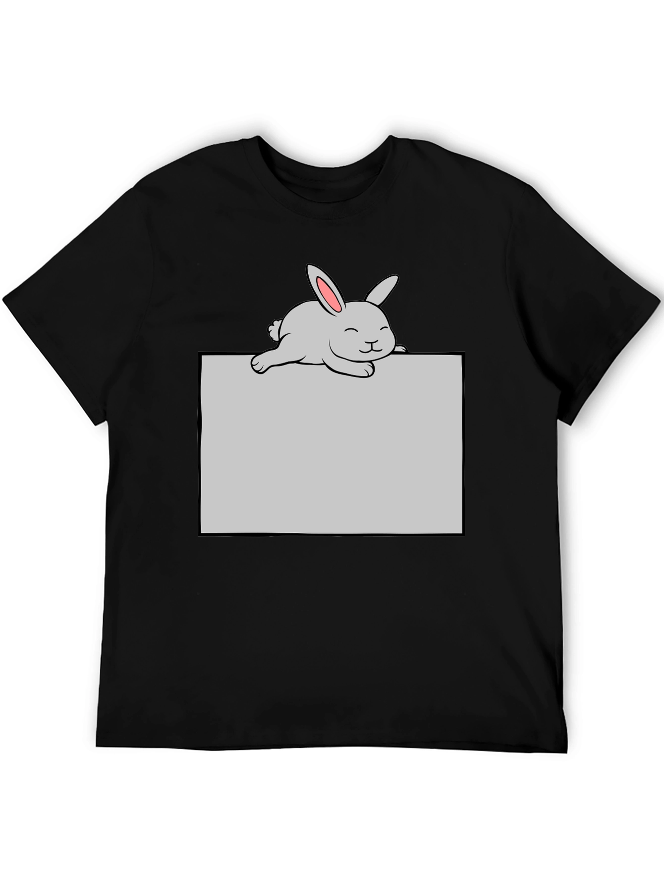 Cute Bunny Graphic T-Shirt - Black