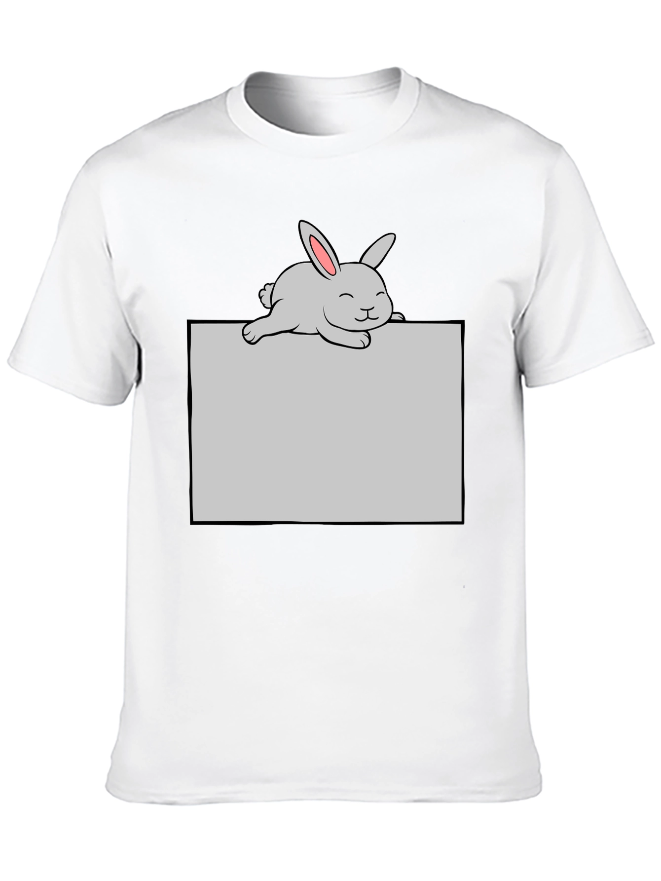 Cute Bunny Graphic T-Shirt - Black
