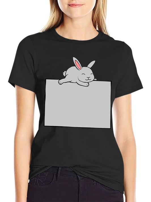 Cute Bunny Graphic T-Shirt - Black