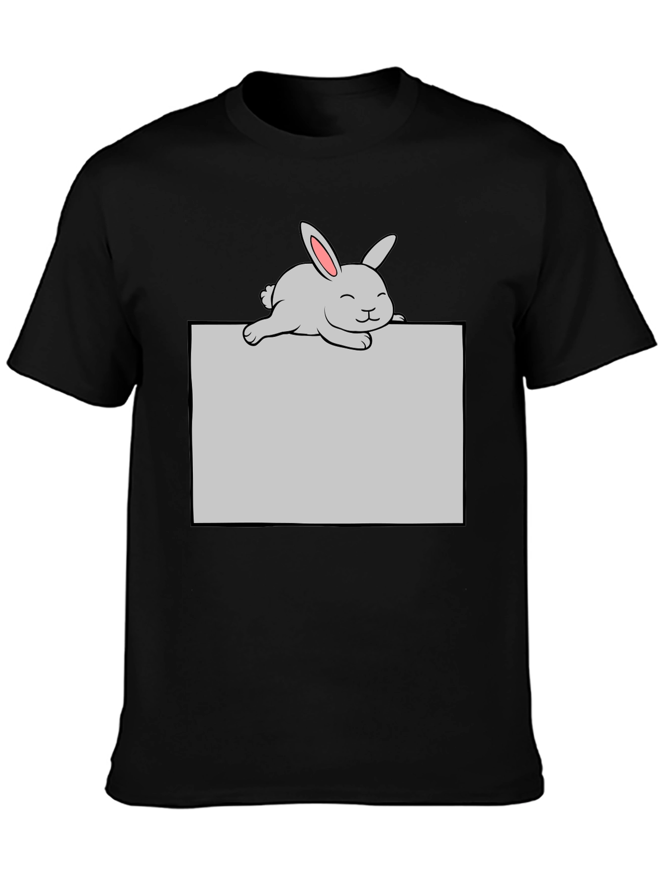 Cute Bunny Graphic T-Shirt - Black