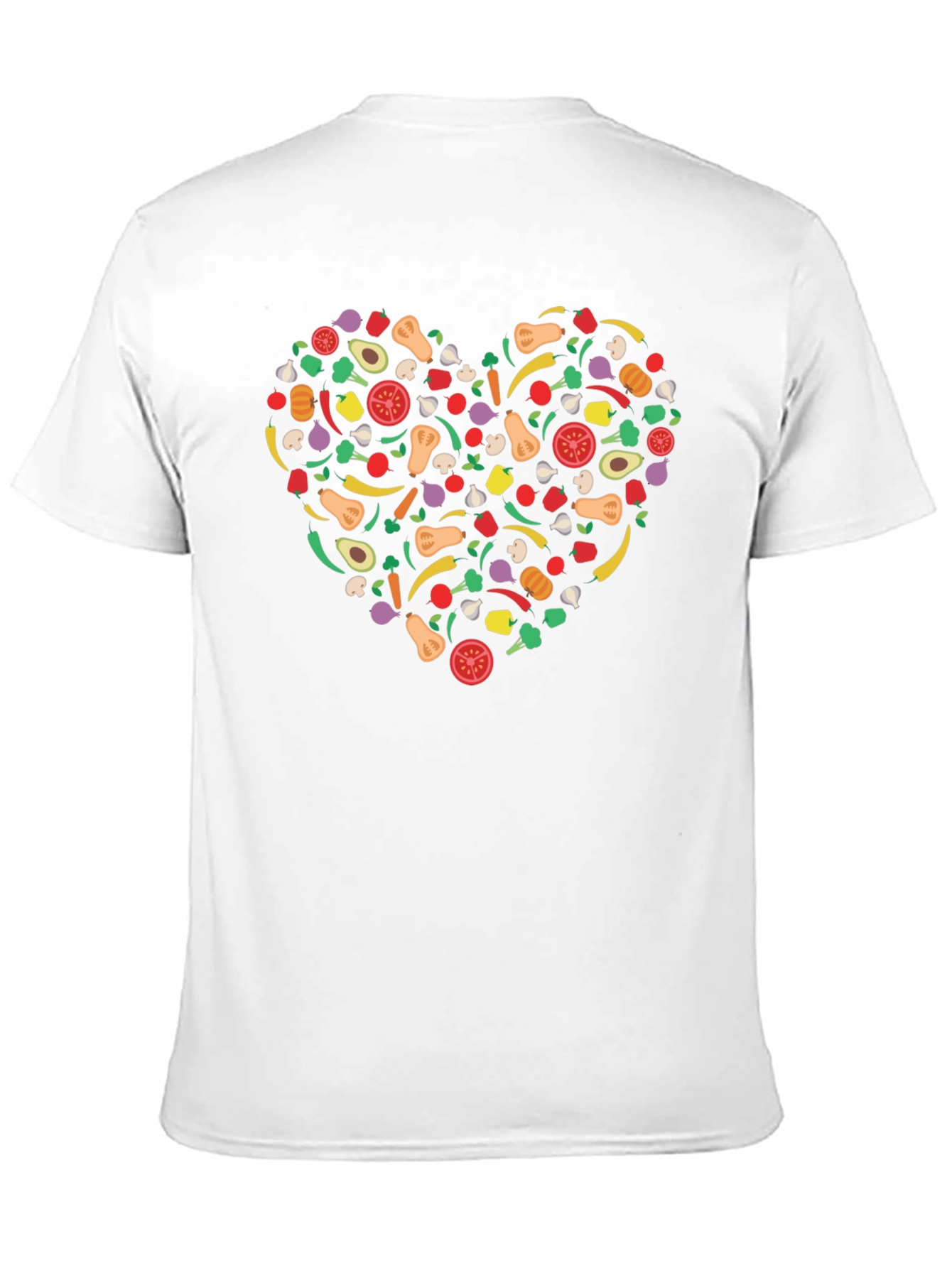 Vegetable Heart Graphic T-Shirt - Black