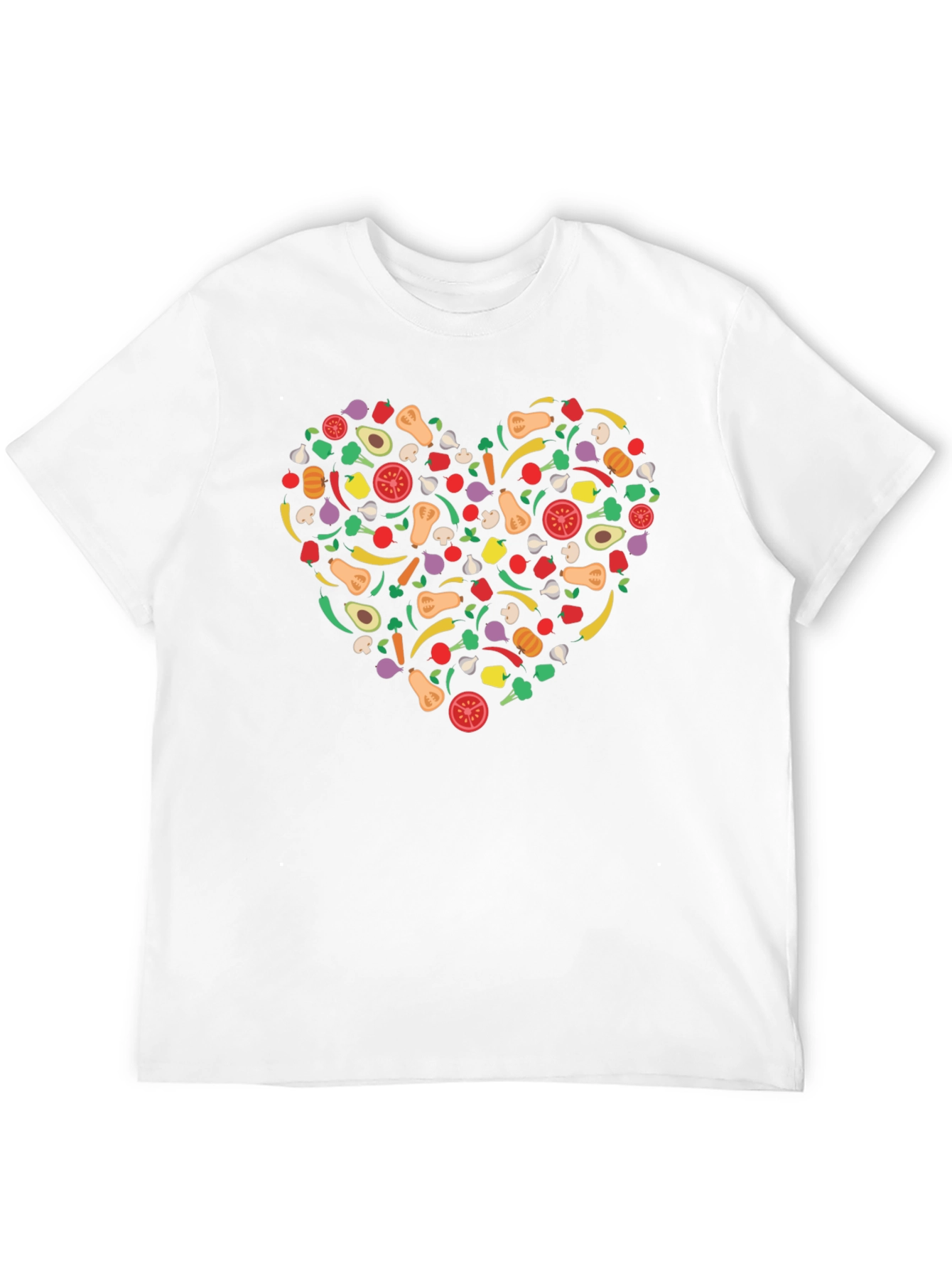 Vegetable Heart Graphic T-Shirt - Black