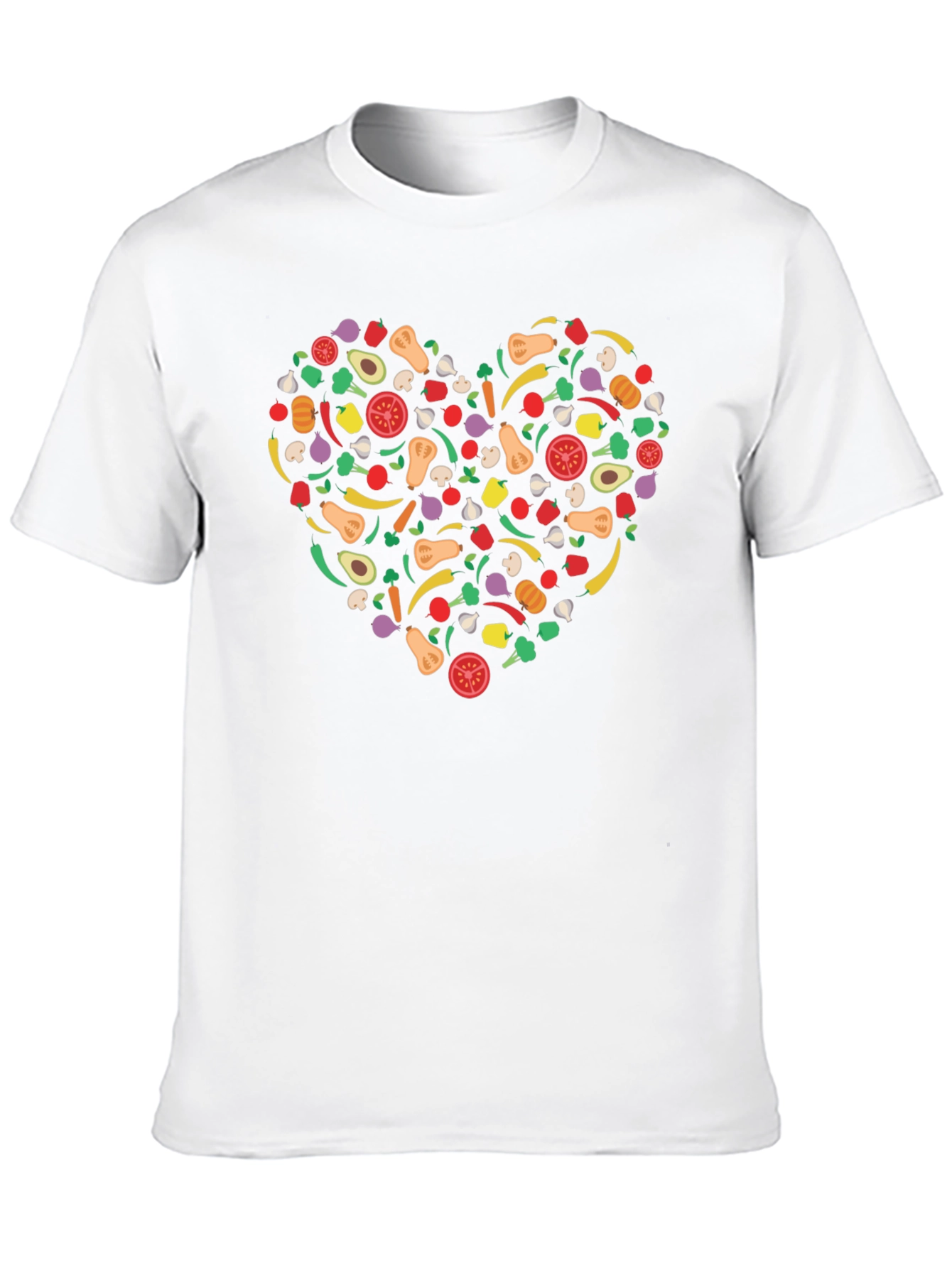 Vegetable Heart Graphic T-Shirt - Black