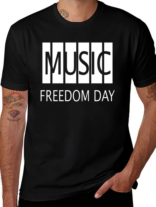 Music Freedom Day Graphic Tee - Black