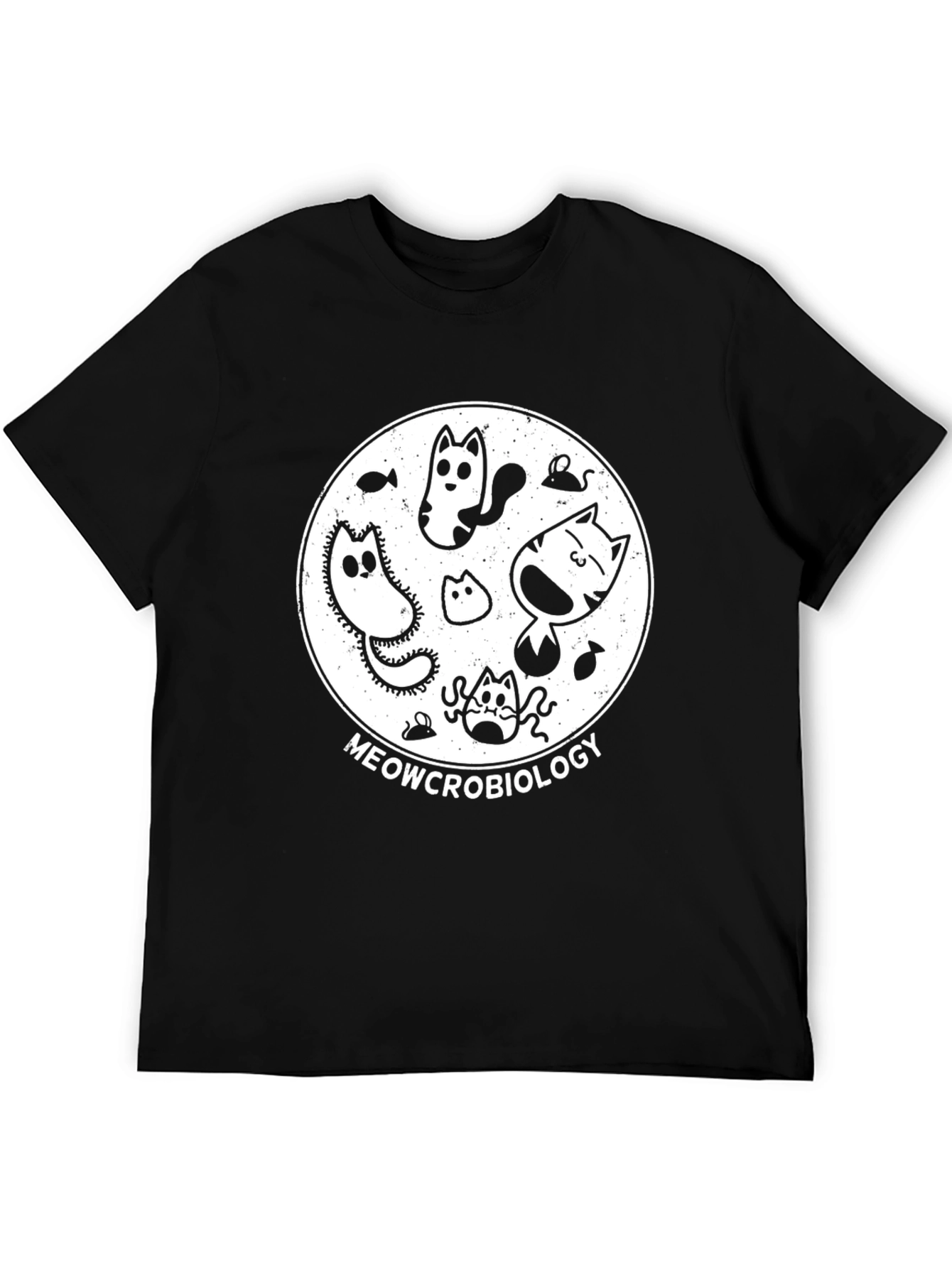 Meowcrobiology Black T-Shirt - Cat Lover Tee