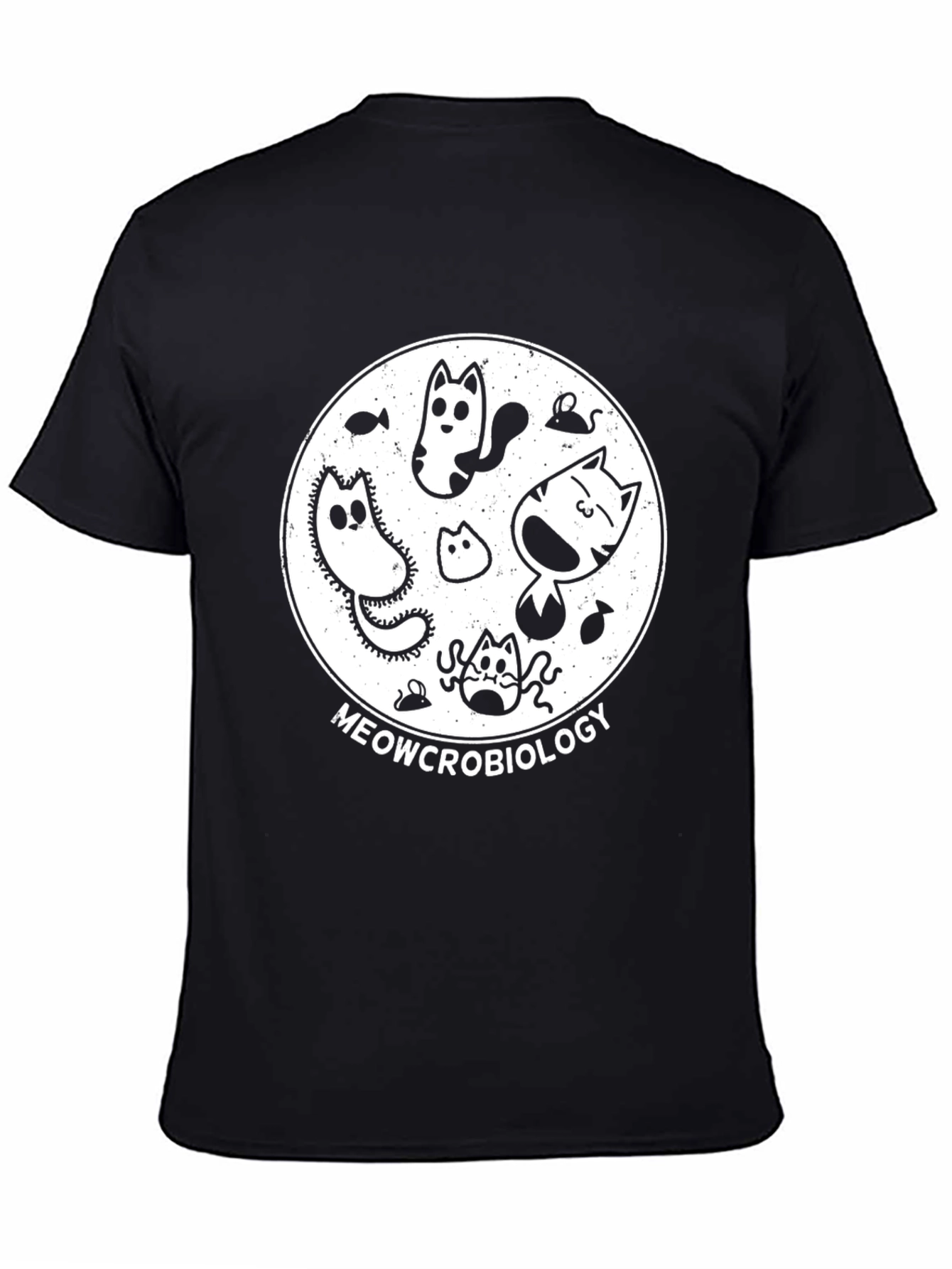 Meowcrobiology Black T-Shirt - Cat Lover Tee