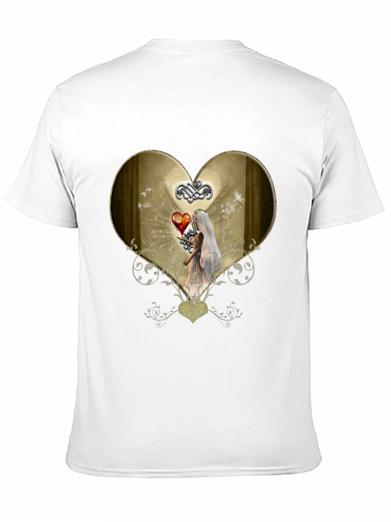Heart & Bride Graphic T-Shirt - Black