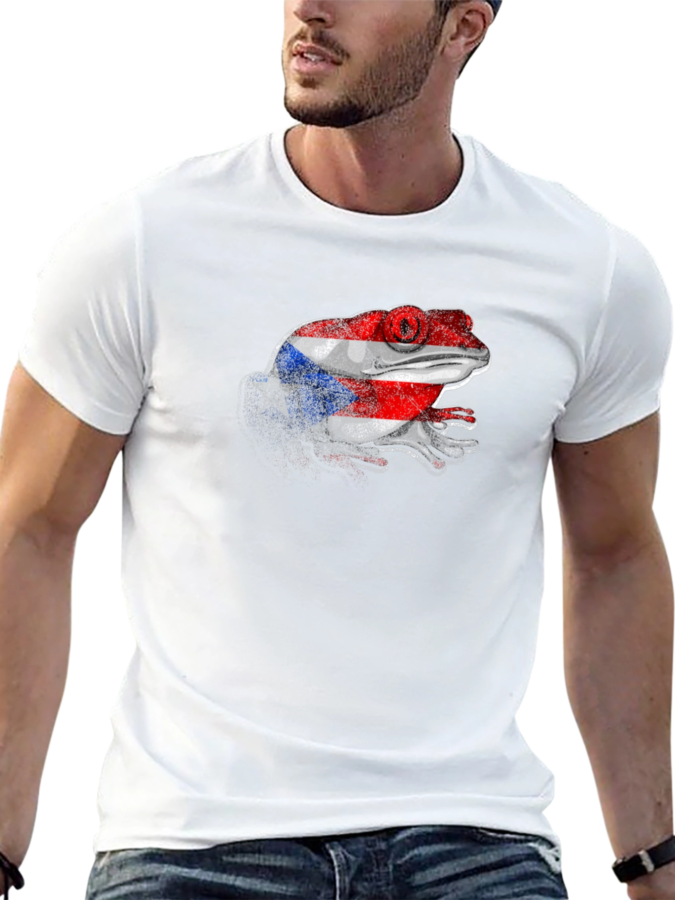 Puerto Rico Flag Coqui Frog Black T-Shirt