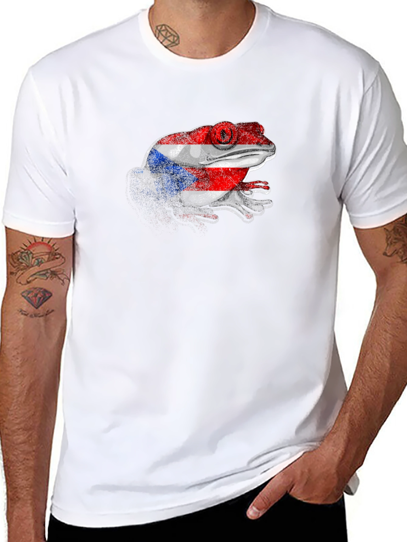 Puerto Rico Flag Coqui Frog Black T-Shirt