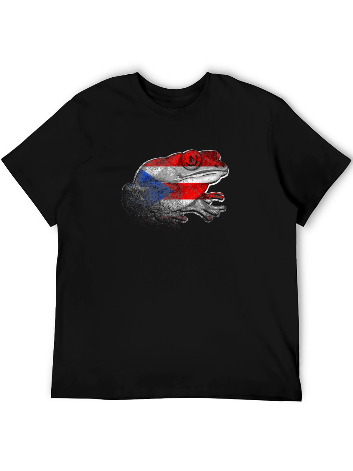 Puerto Rico Flag Coqui Frog Black T-Shirt