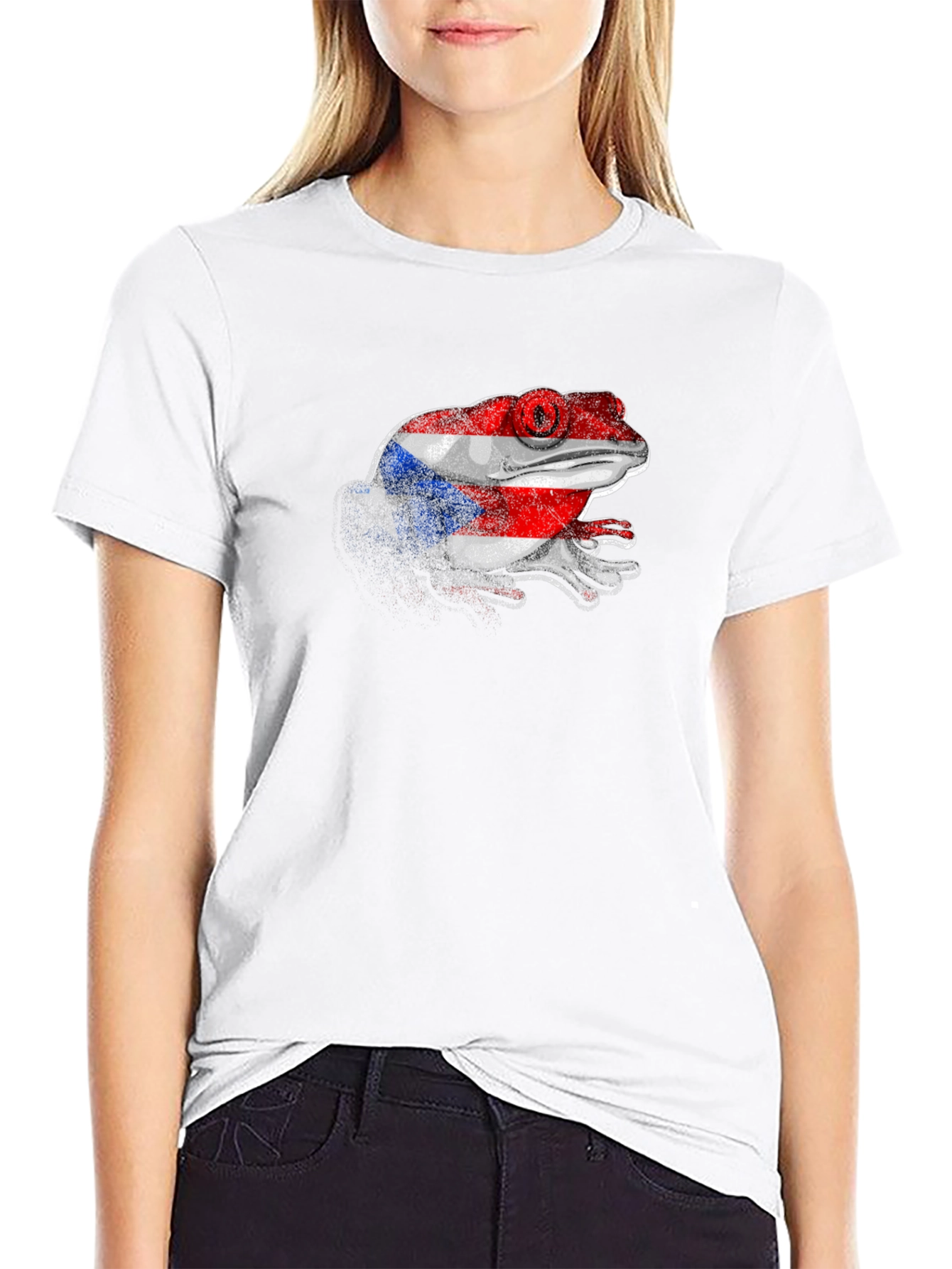 Puerto Rico Flag Coqui Frog Black T-Shirt