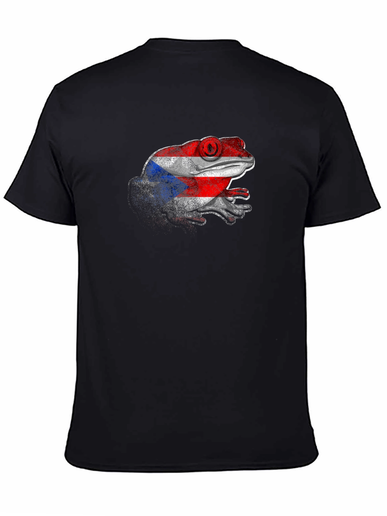 Puerto Rico Flag Coqui Frog Black T-Shirt