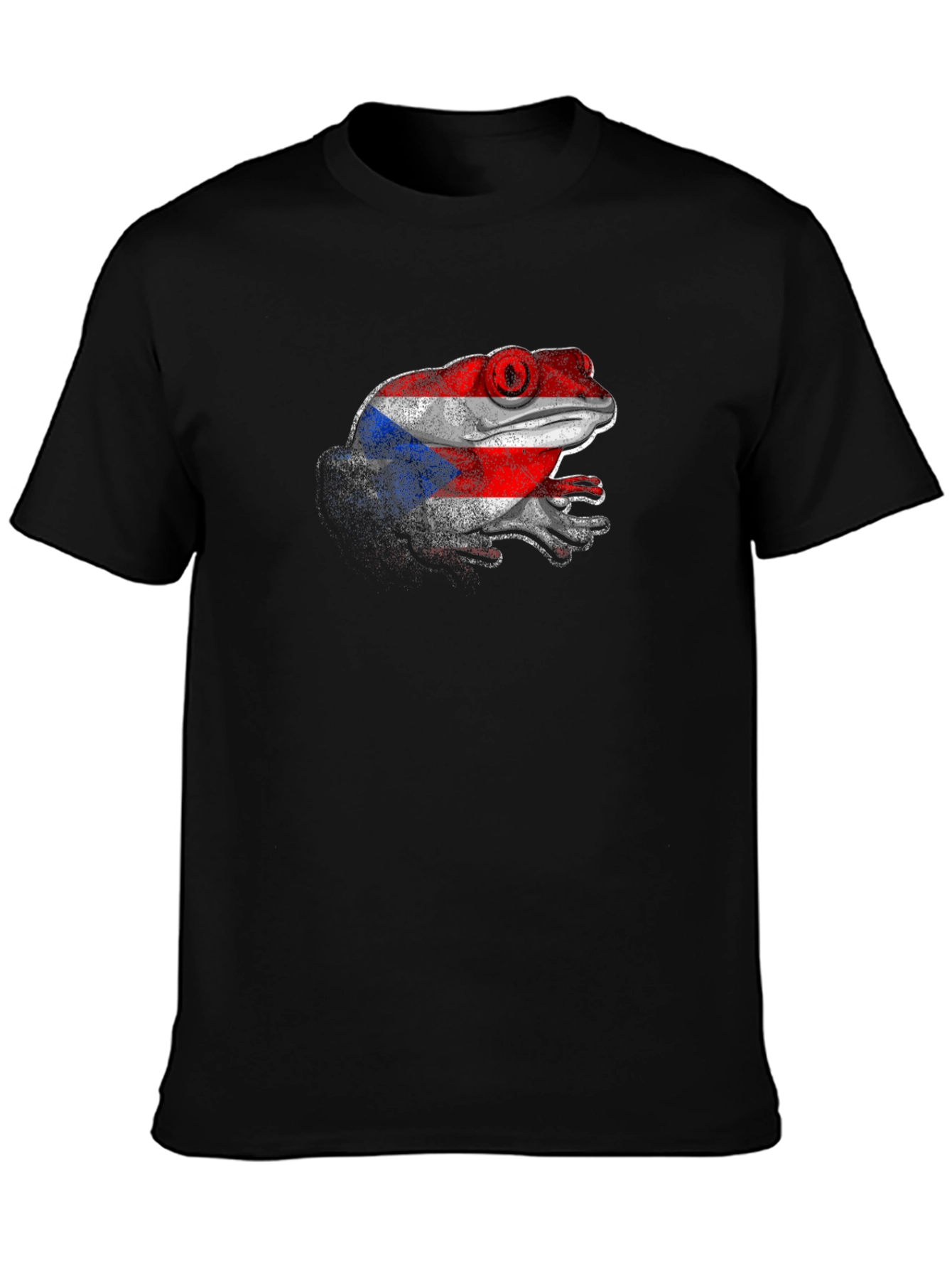Puerto Rico Flag Coqui Frog Black T-Shirt