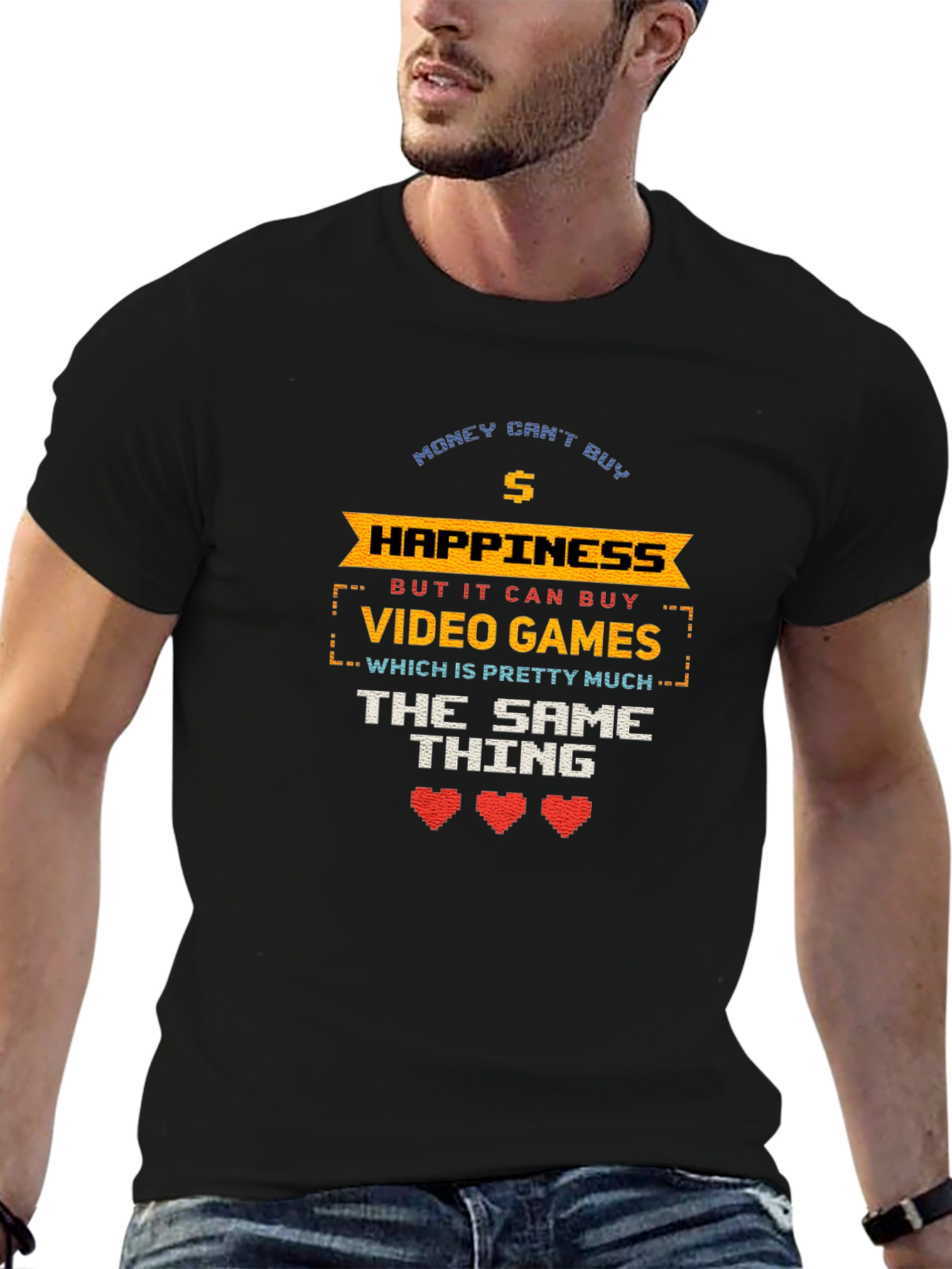 Gamer T-Shirt - Money Cant Buy Happiness