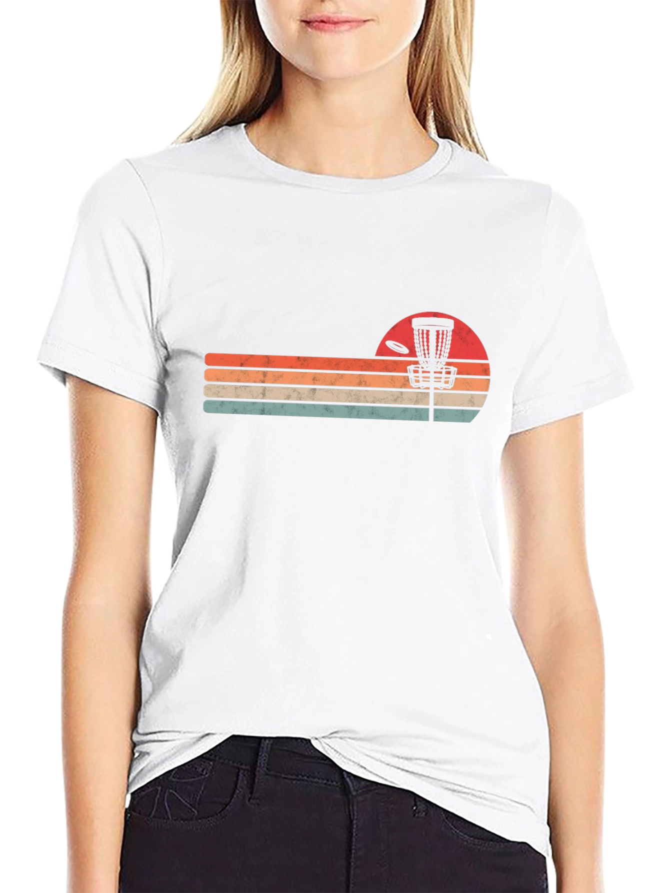 Retro Disc Golf T-Shirt - Sunset Style