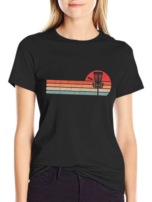 Retro Disc Golf T-Shirt - Sunset Style