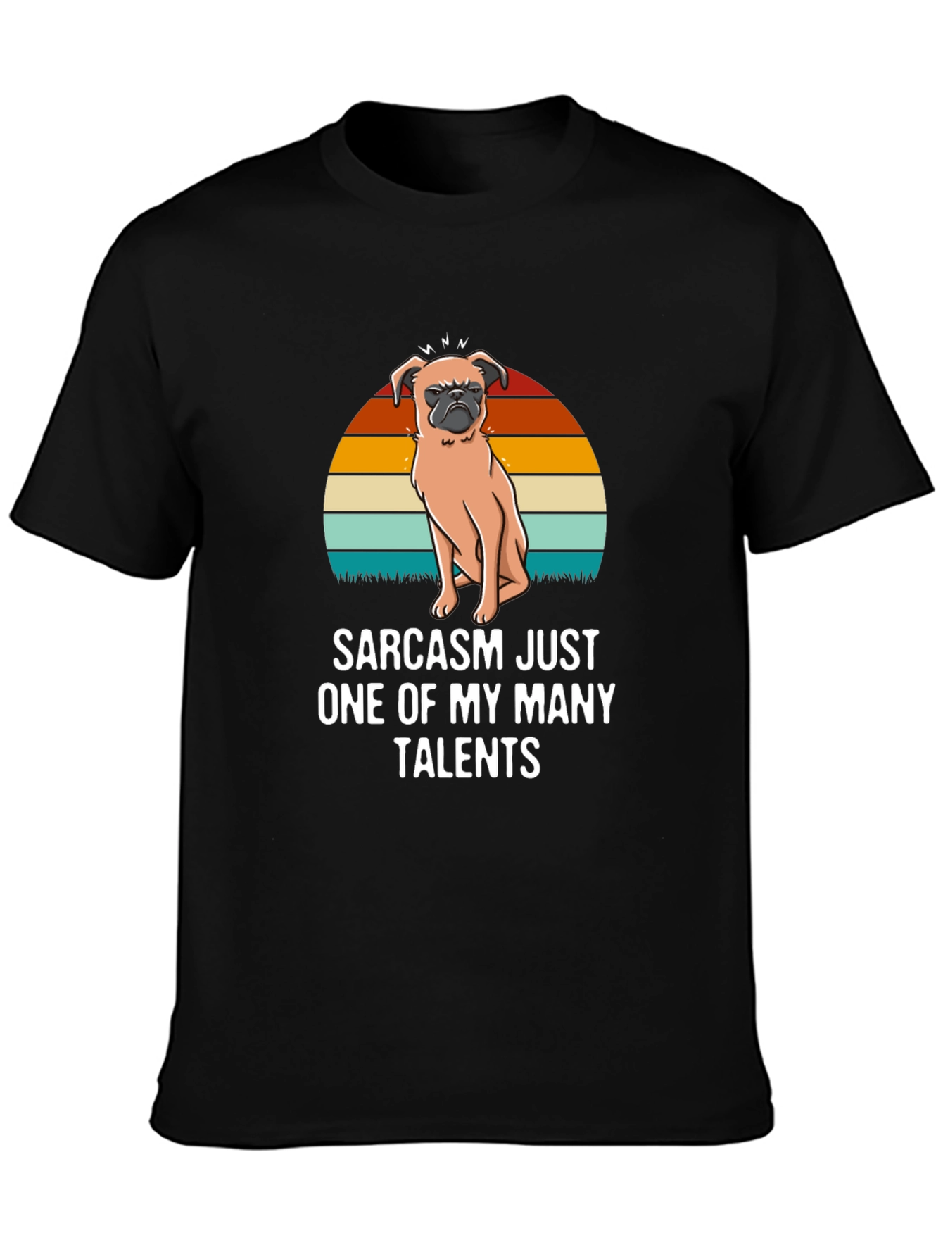 Sarcastic Pug Mens Black T-Shirt