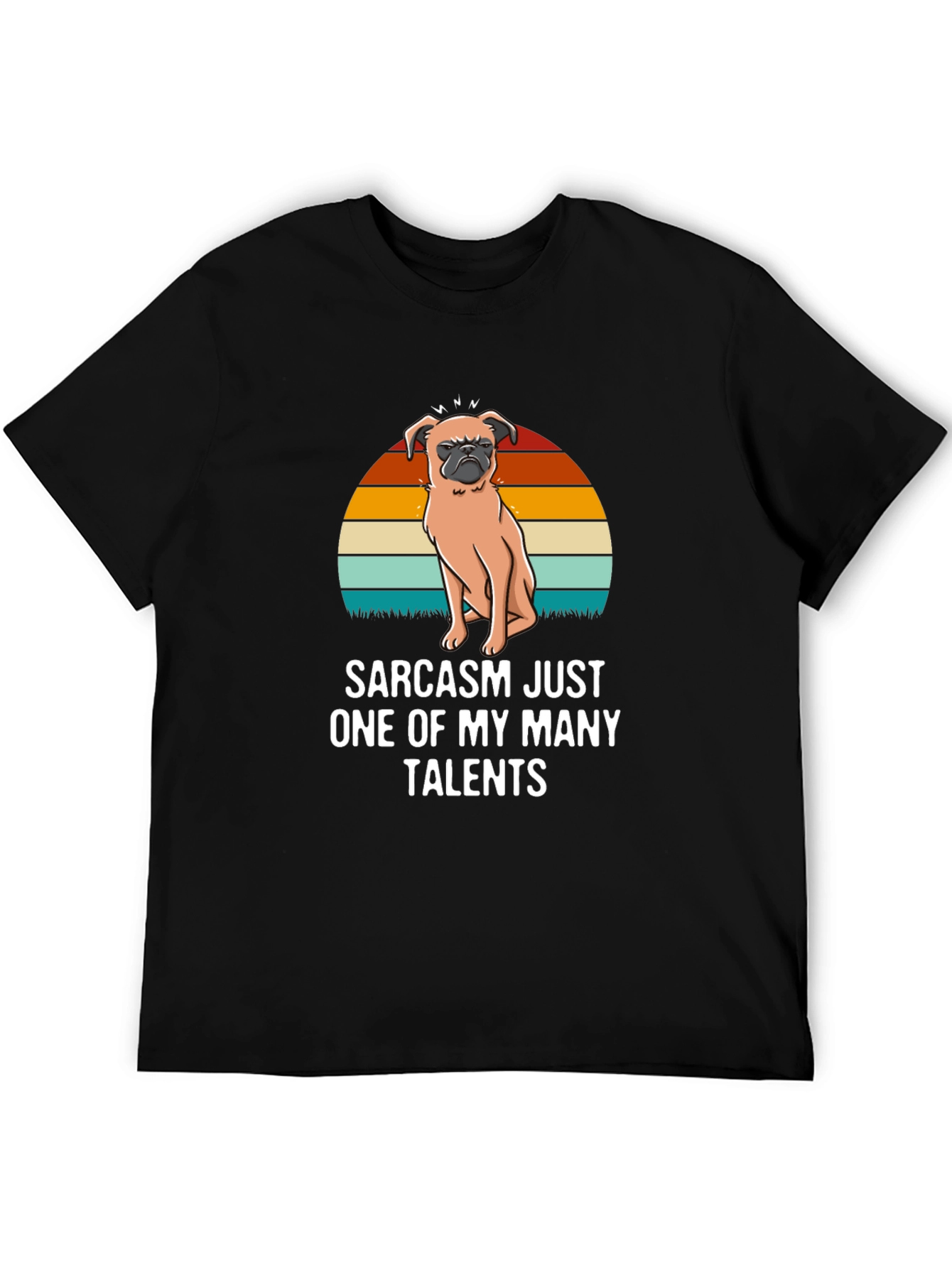 Sarcastic Pug Mens Black T-Shirt