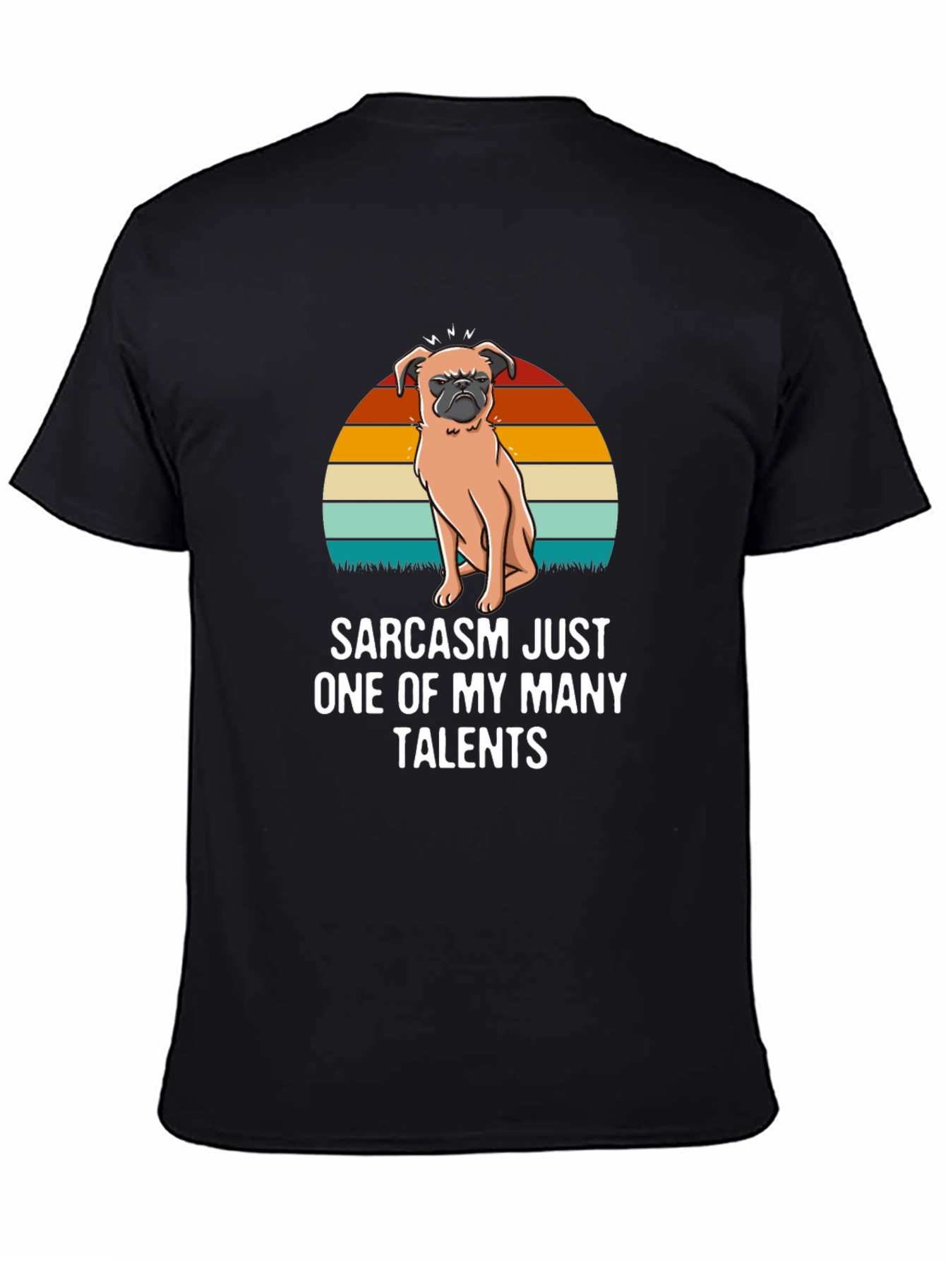 Sarcastic Pug Mens Black T-Shirt