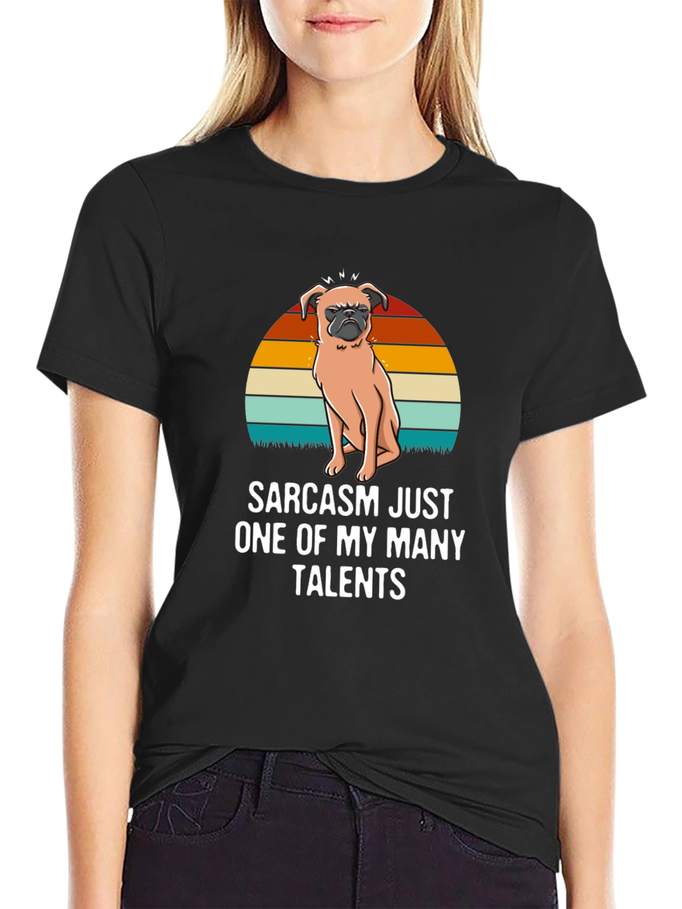 Sarcastic Pug Mens Black T-Shirt