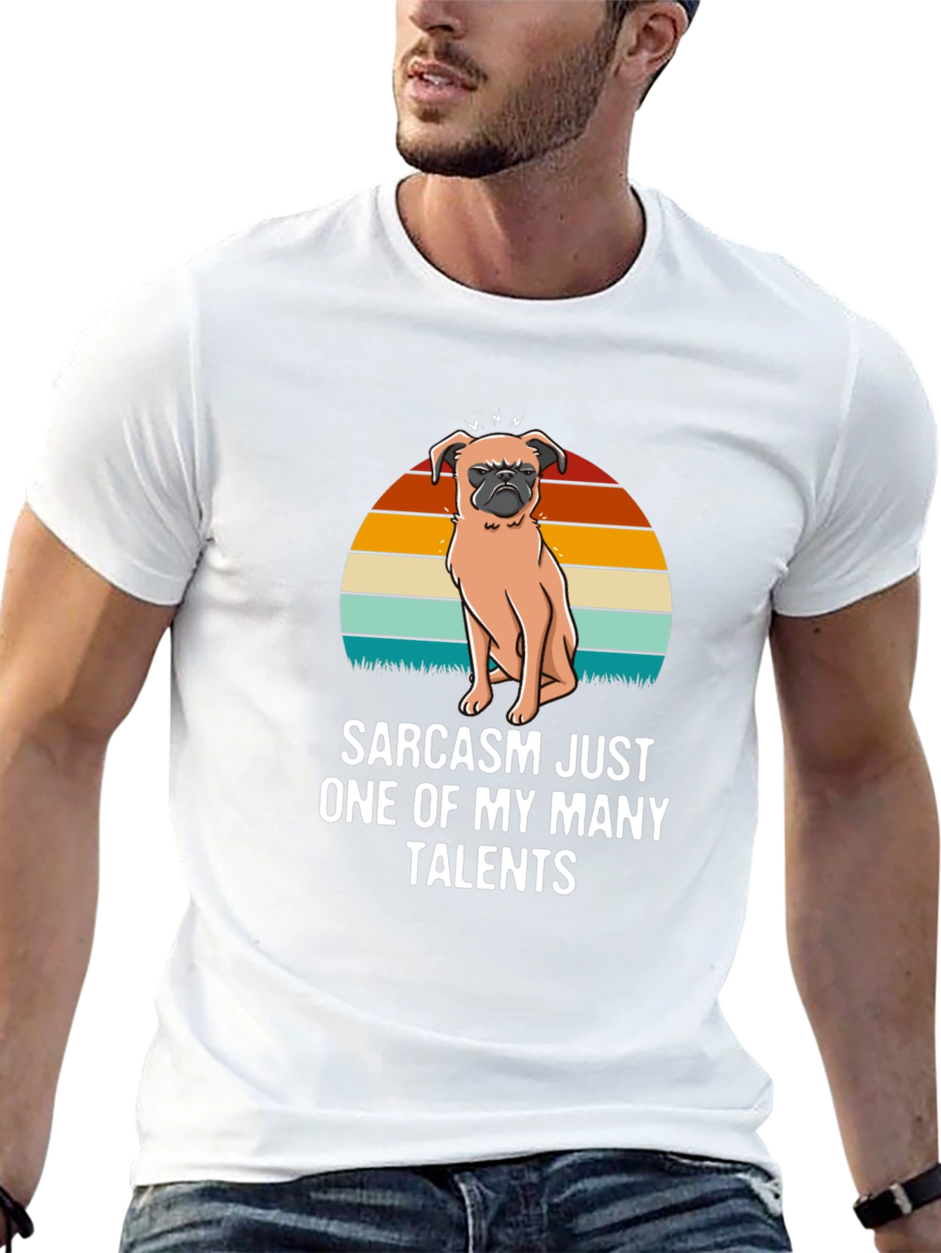 Sarcastic Pug Mens Black T-Shirt