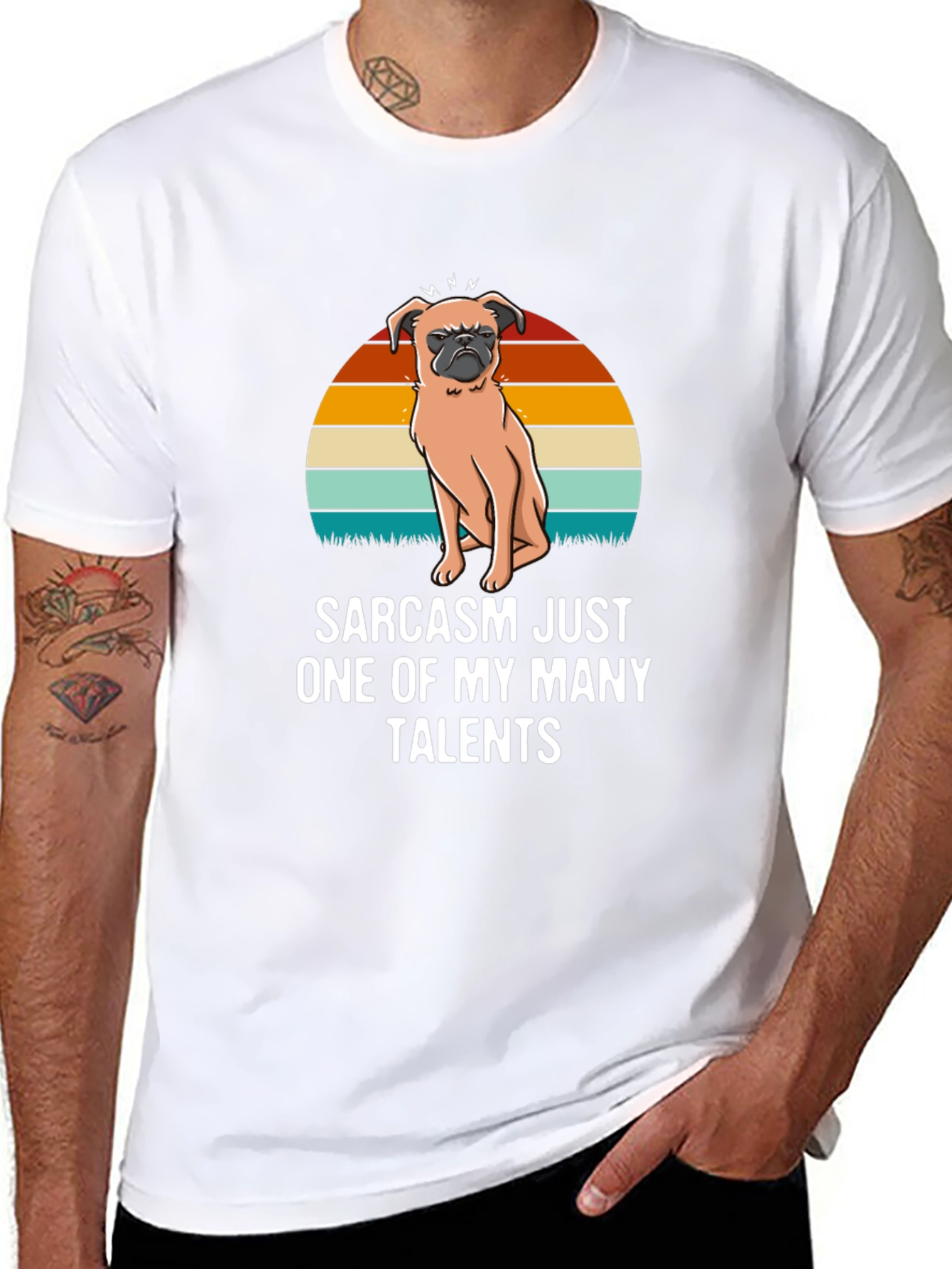 Sarcastic Pug Mens Black T-Shirt