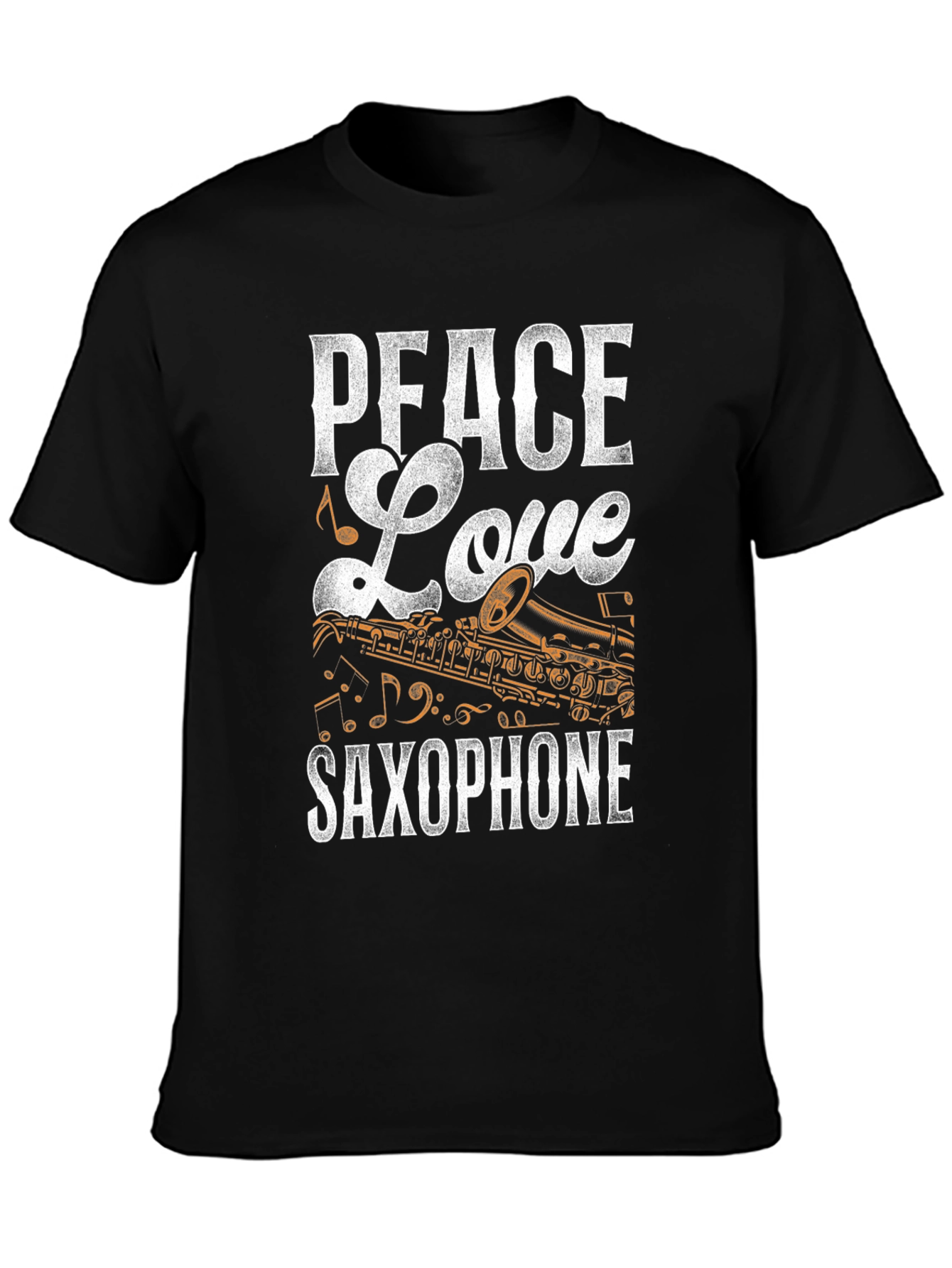 Peace Love Saxophone Graphic T-Shirt