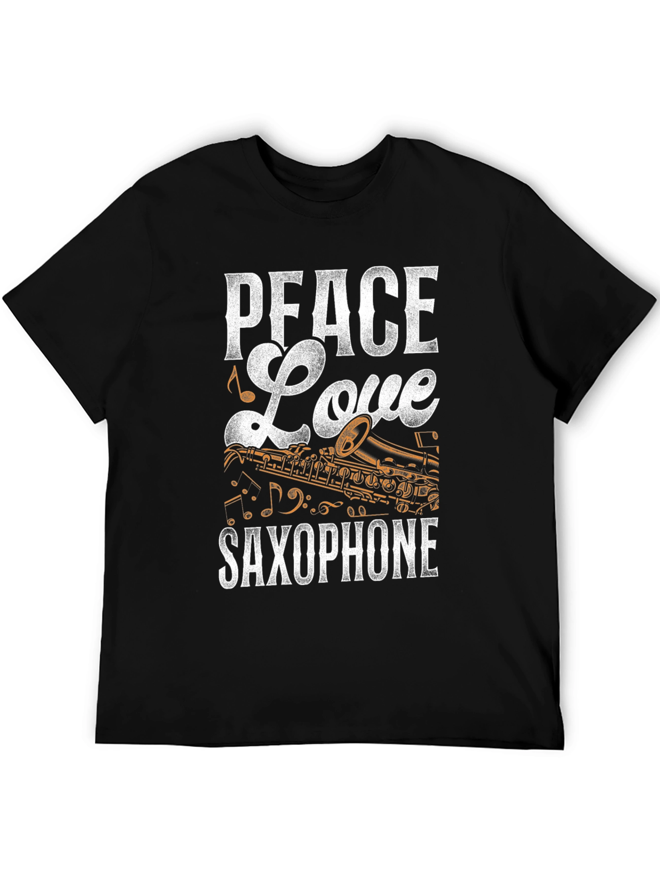 Peace Love Saxophone Graphic T-Shirt