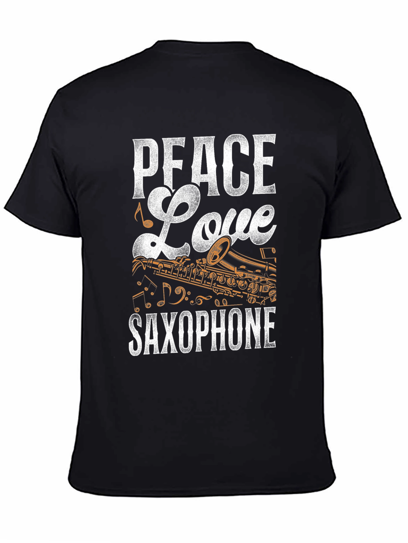 Peace Love Saxophone Graphic T-Shirt
