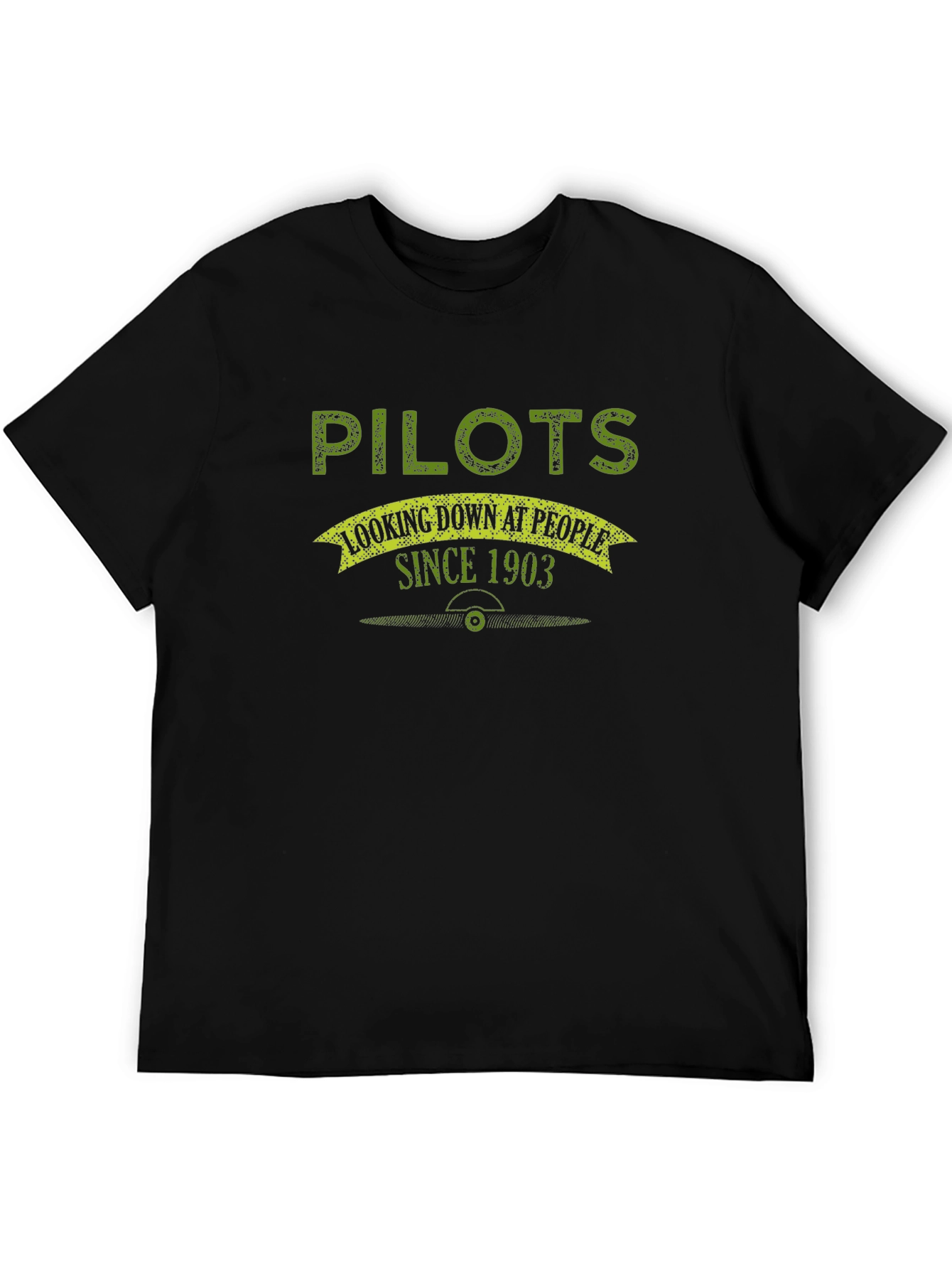 Pilots Looking Down Since 1903 Black Graphic Tee