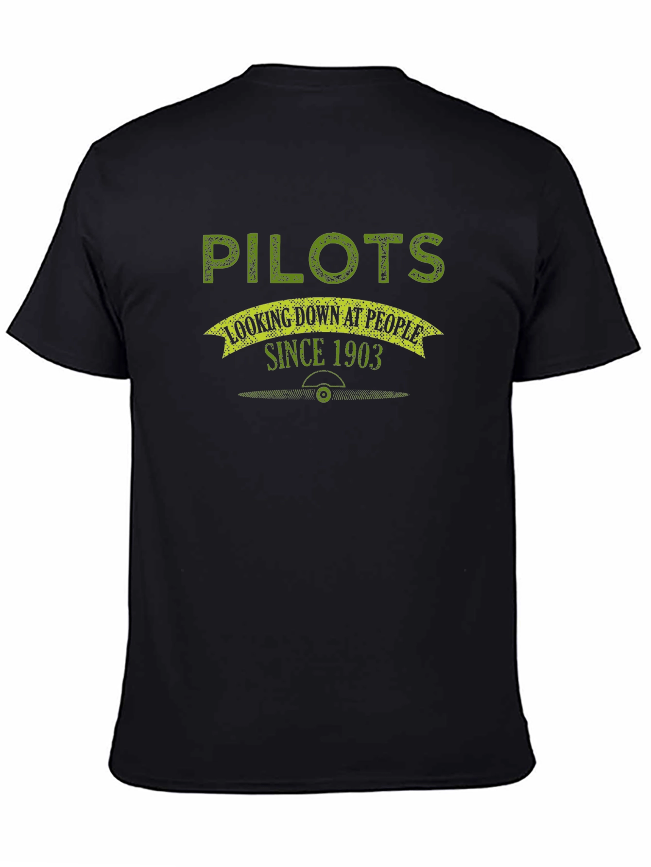 Pilots Looking Down Since 1903 Black Graphic Tee