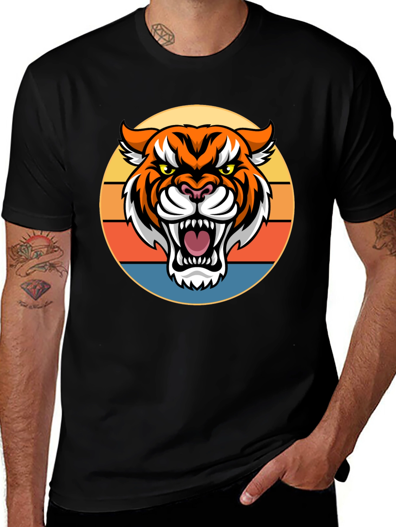 Tiger Graphic Tee - Retro Style