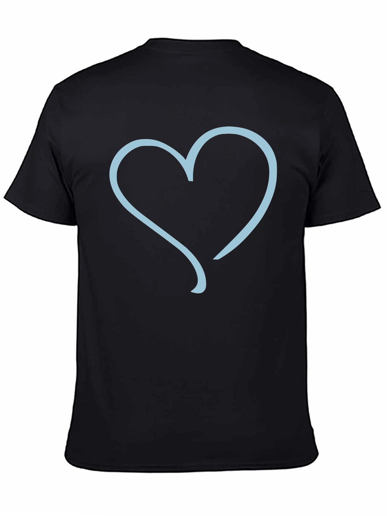 Heart Outline Graphic Tee - Black