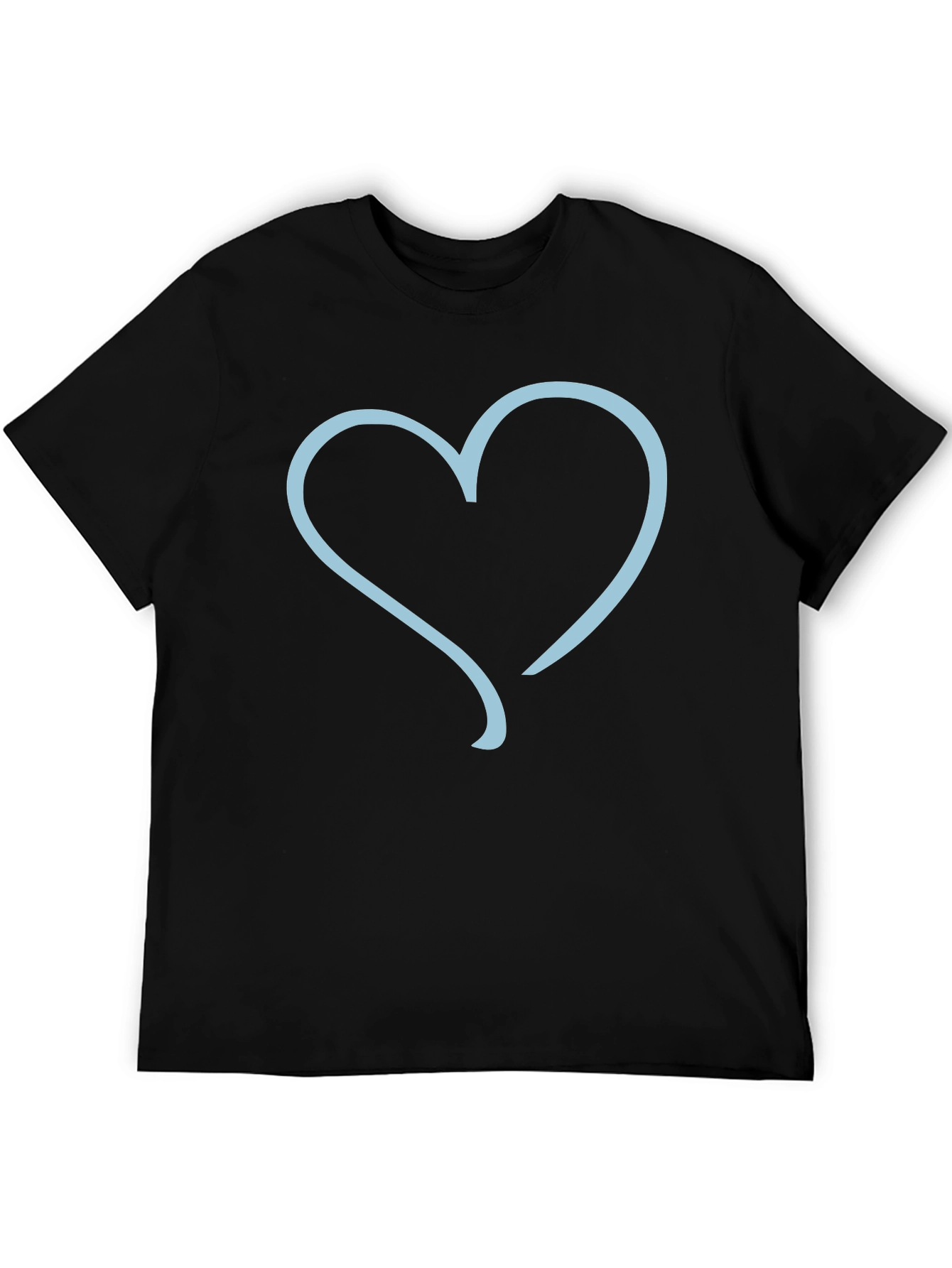 Heart Outline Graphic Tee - Black