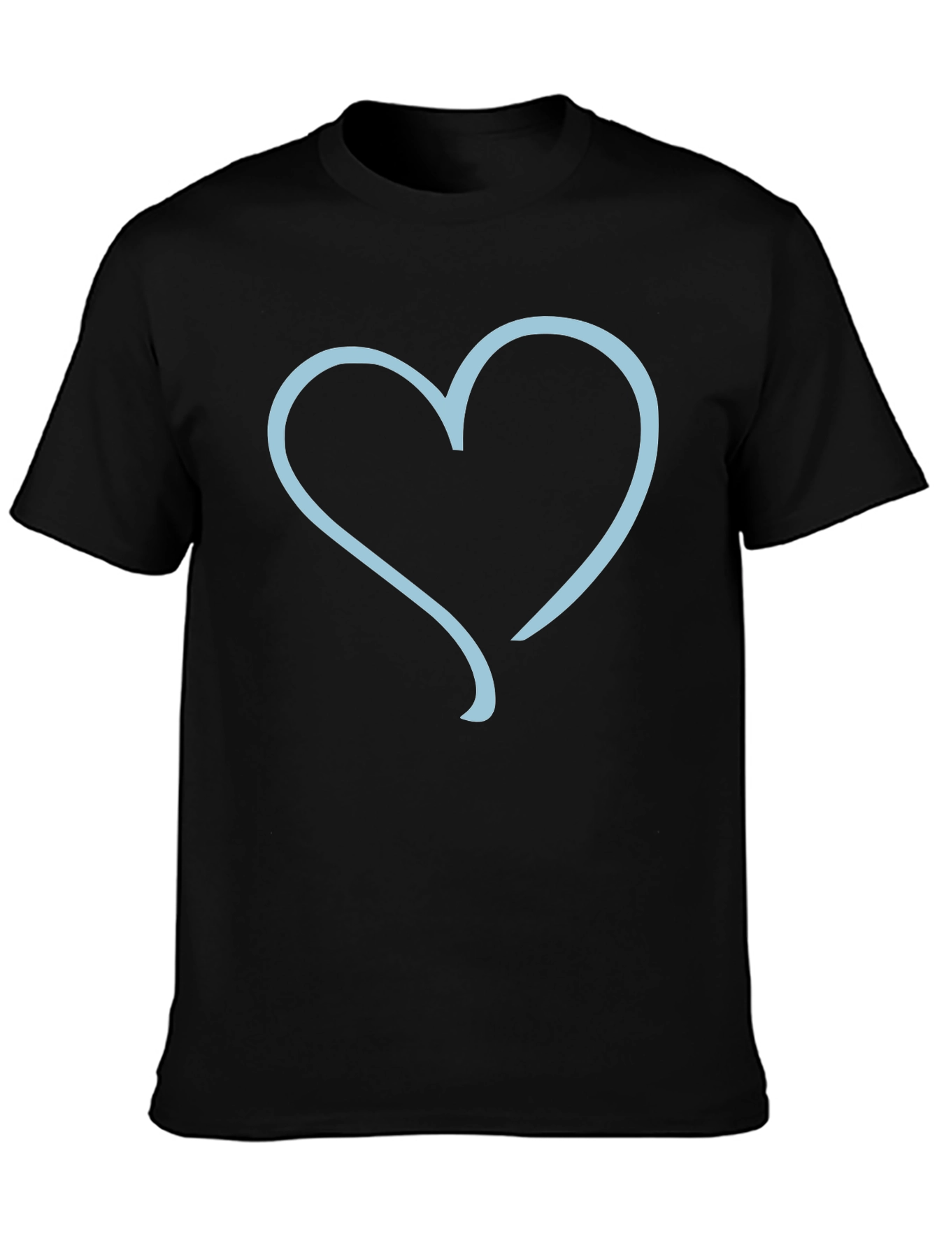 Heart Outline Graphic Tee - Black