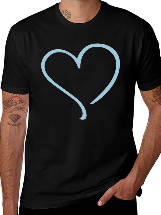 Heart Outline Graphic Tee - Black