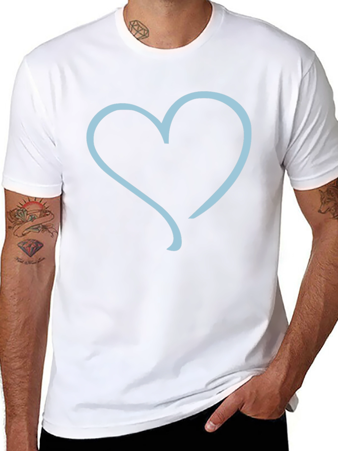 Heart Outline Graphic Tee - Black