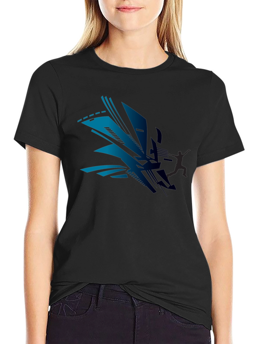 Modern Abstract Design Black T-Shirt