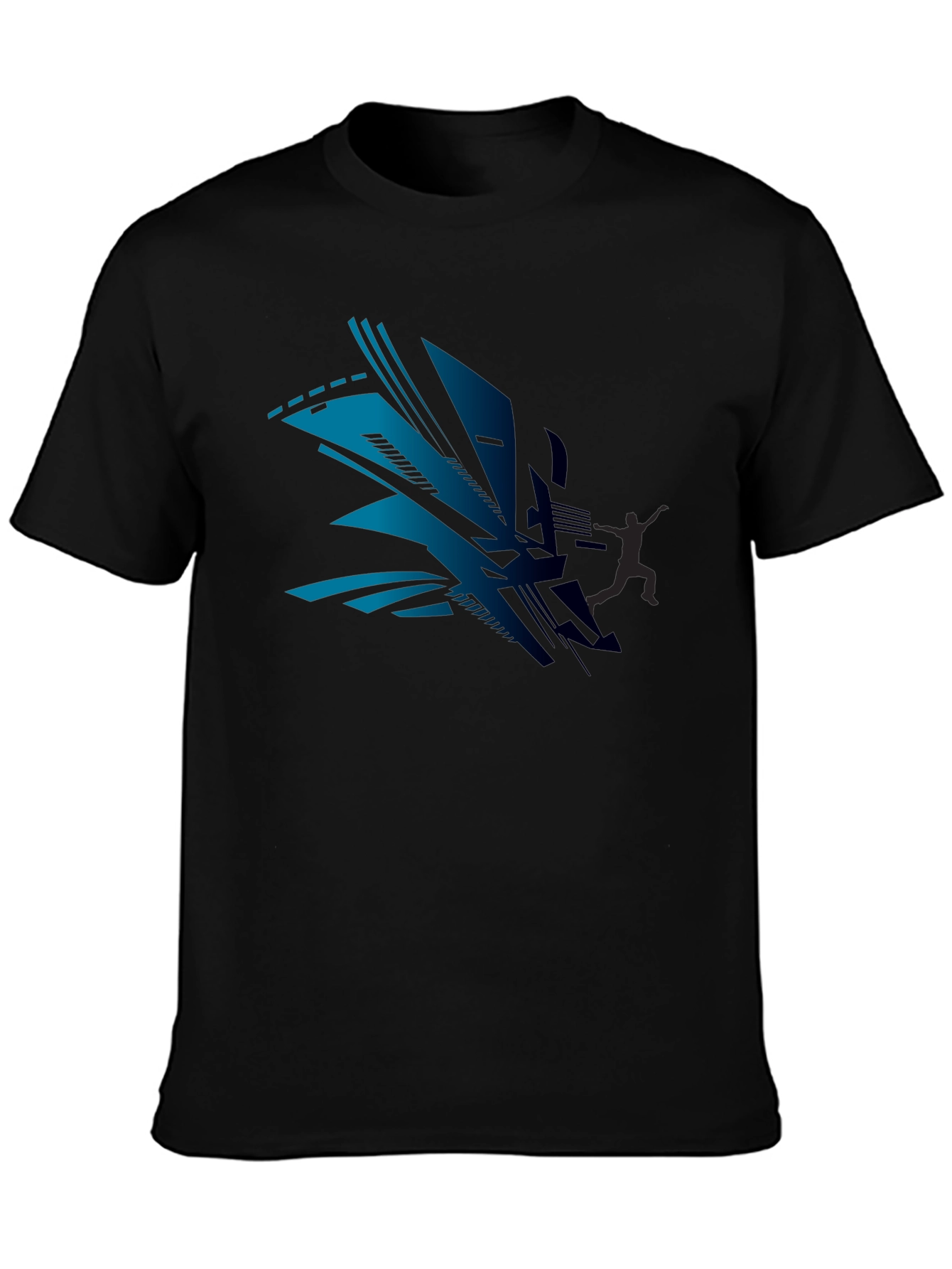 Modern Abstract Design Black T-Shirt