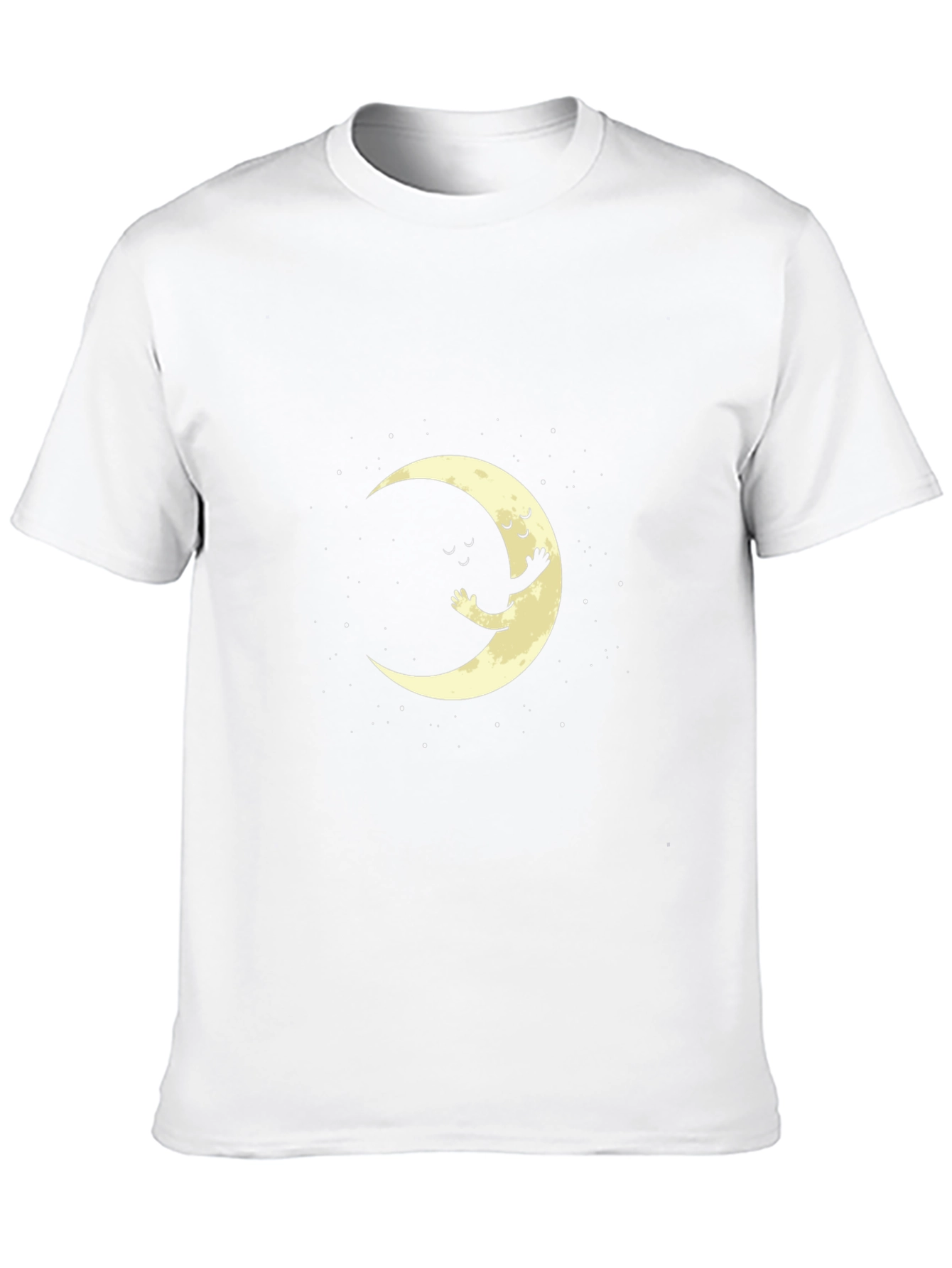 Cute Moon Hug Graphic T-Shirt - Black