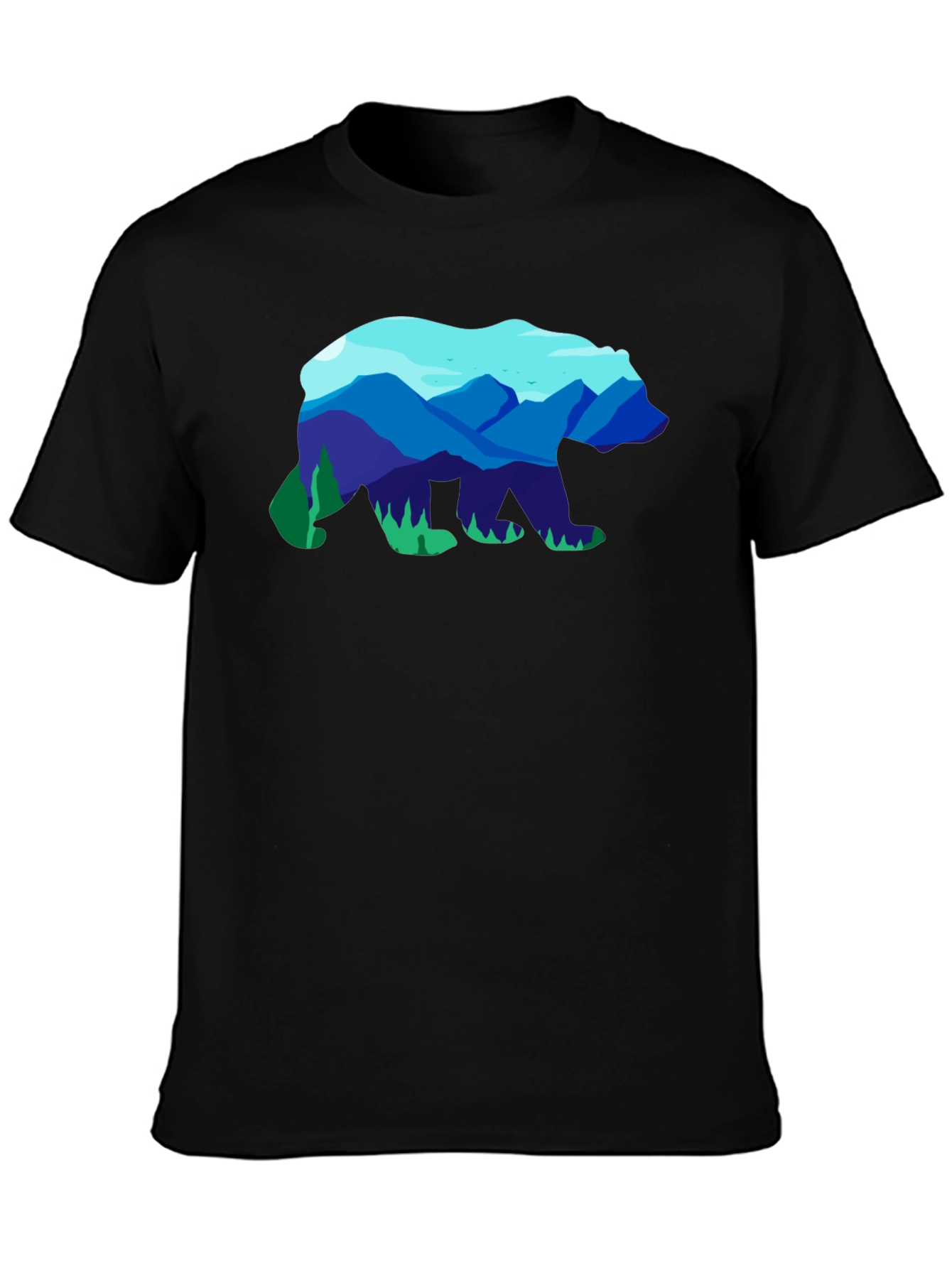 Mountain Bear Graphic Tee - Black