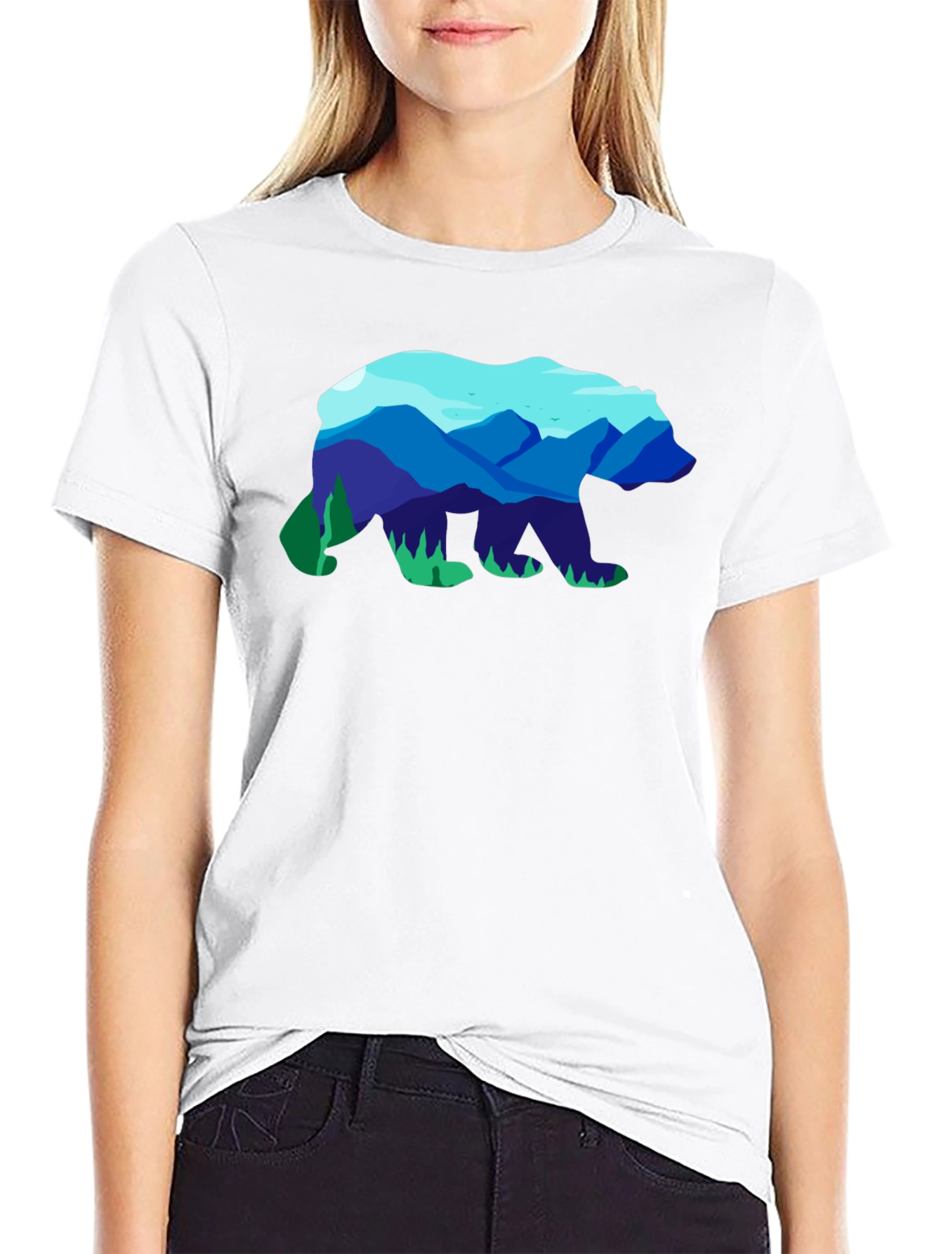 Mountain Bear Graphic Tee - Black