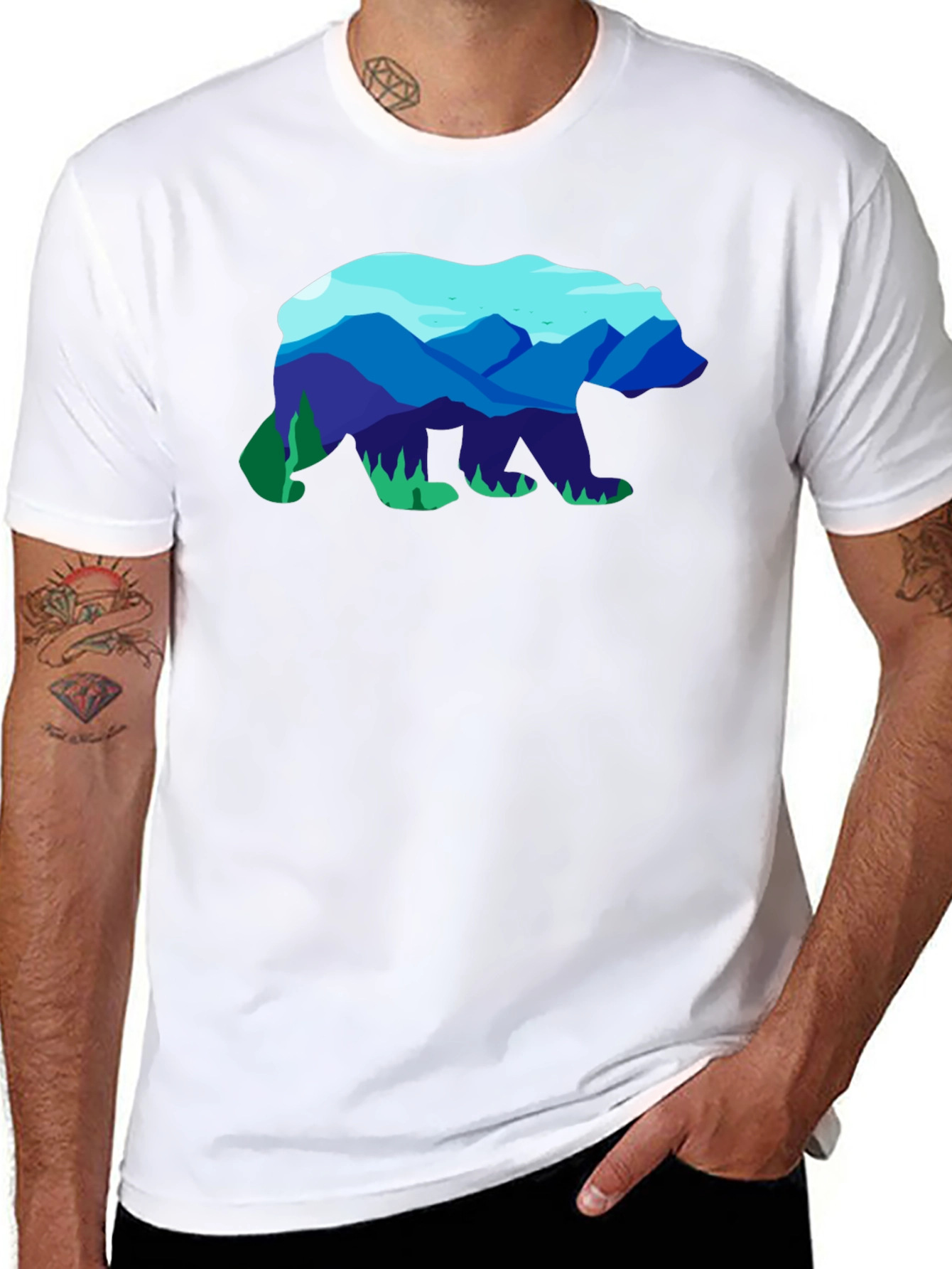Mountain Bear Graphic Tee - Black