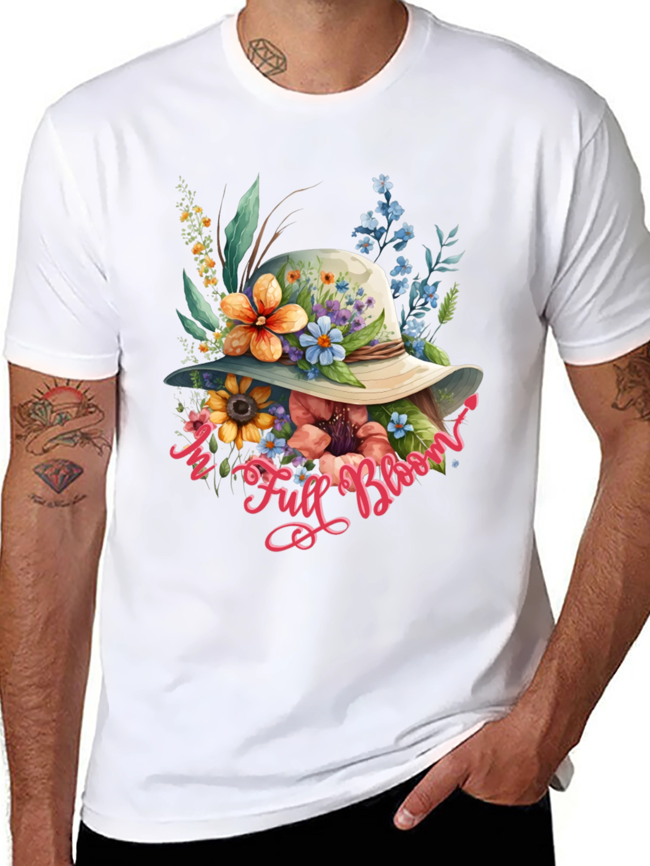 Floral Hat Graphic T-Shirt